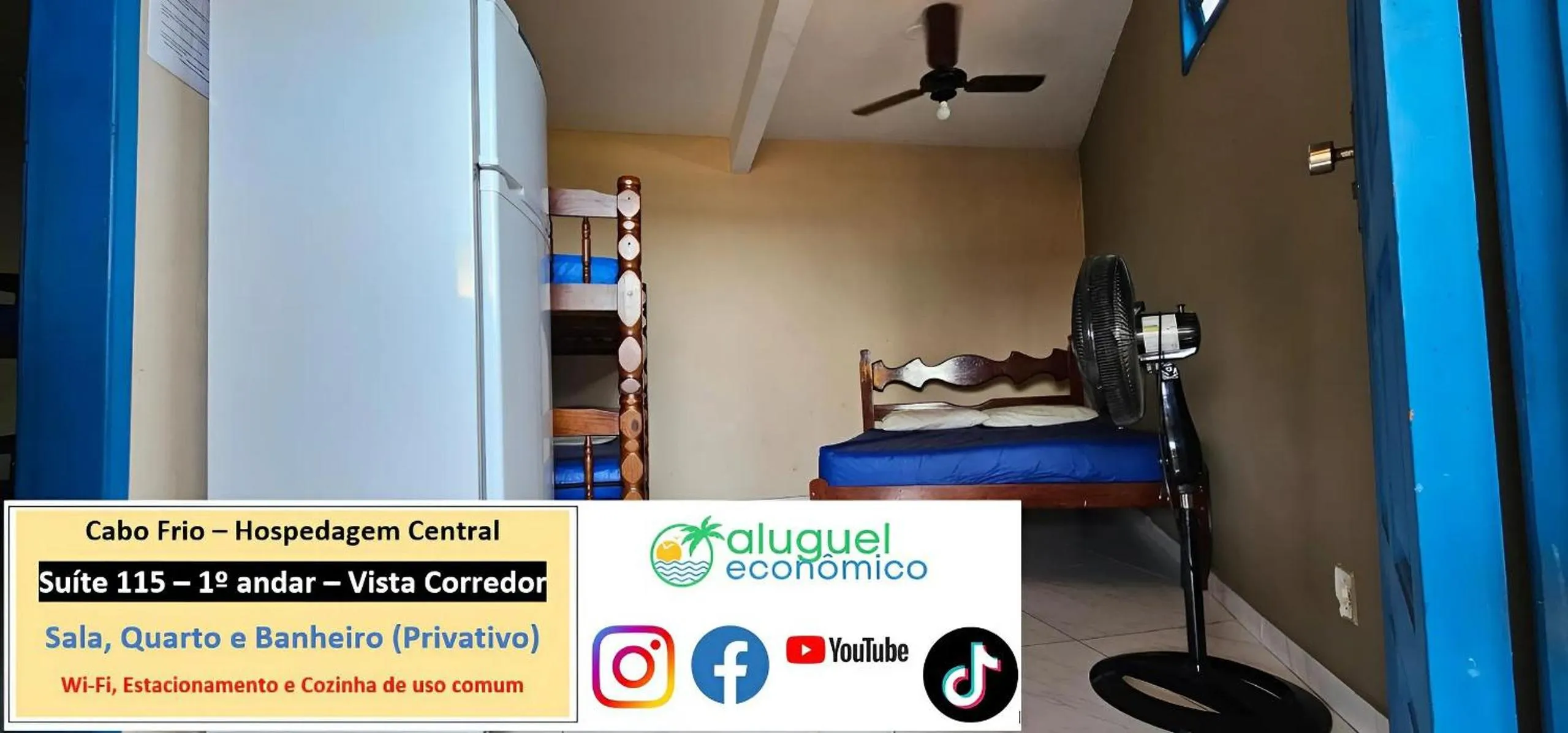 Bedroom, Bed in Cabo Frio - Hospedagem Central - Aluguel Econômico