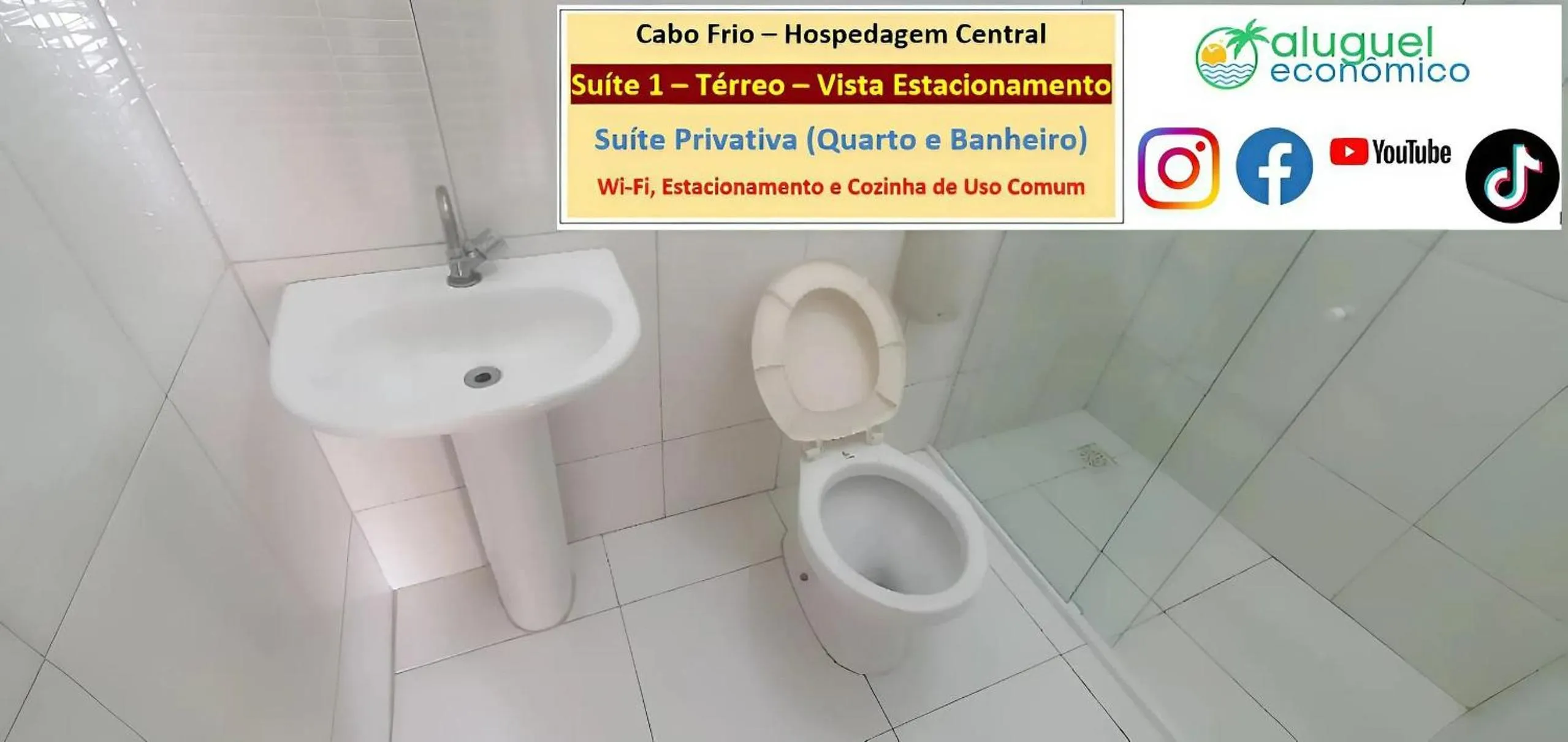 Toilet in Cabo Frio - Hospedagem Central - Aluguel Econômico