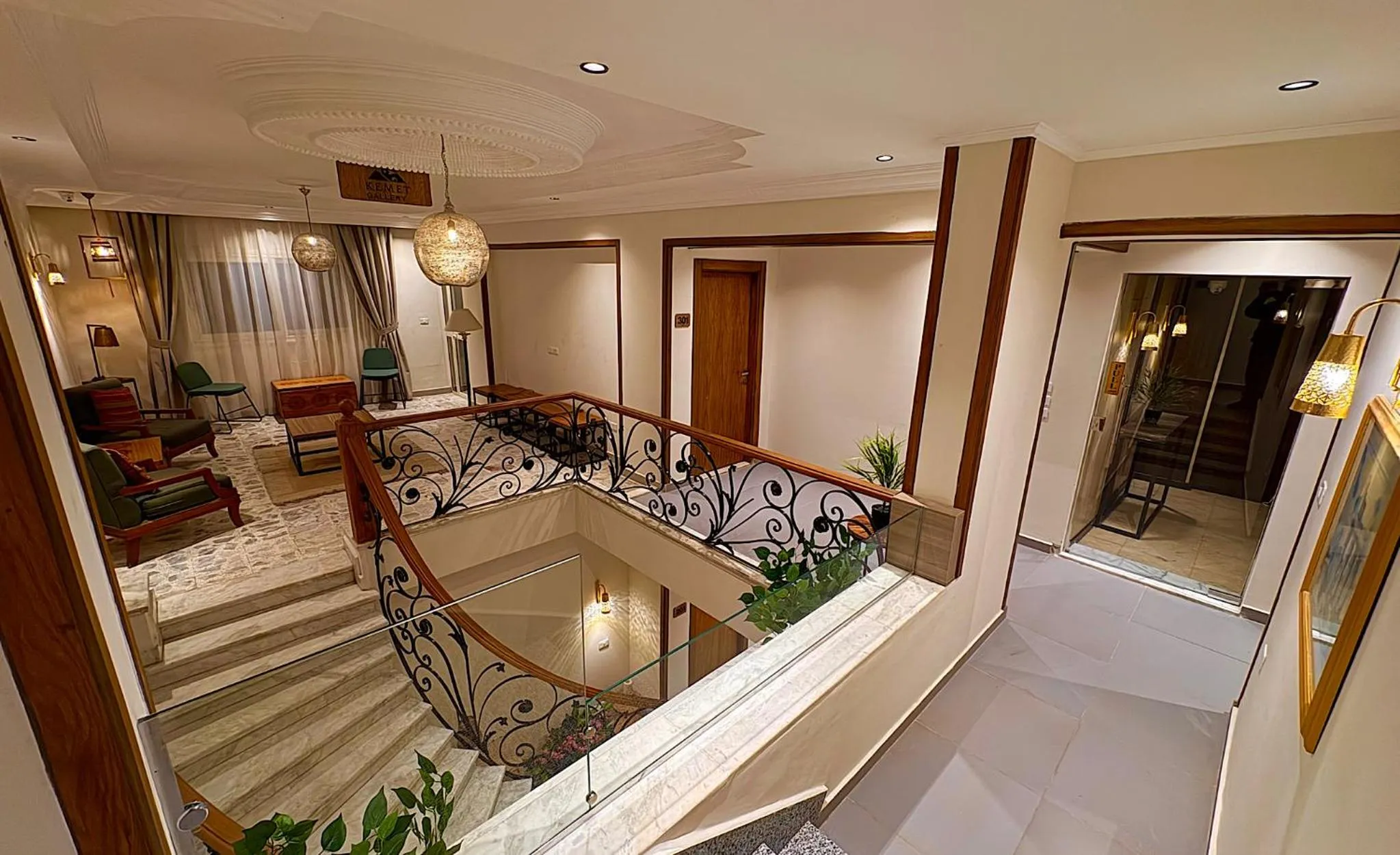 Seating area in Kemet Boutique Hotel