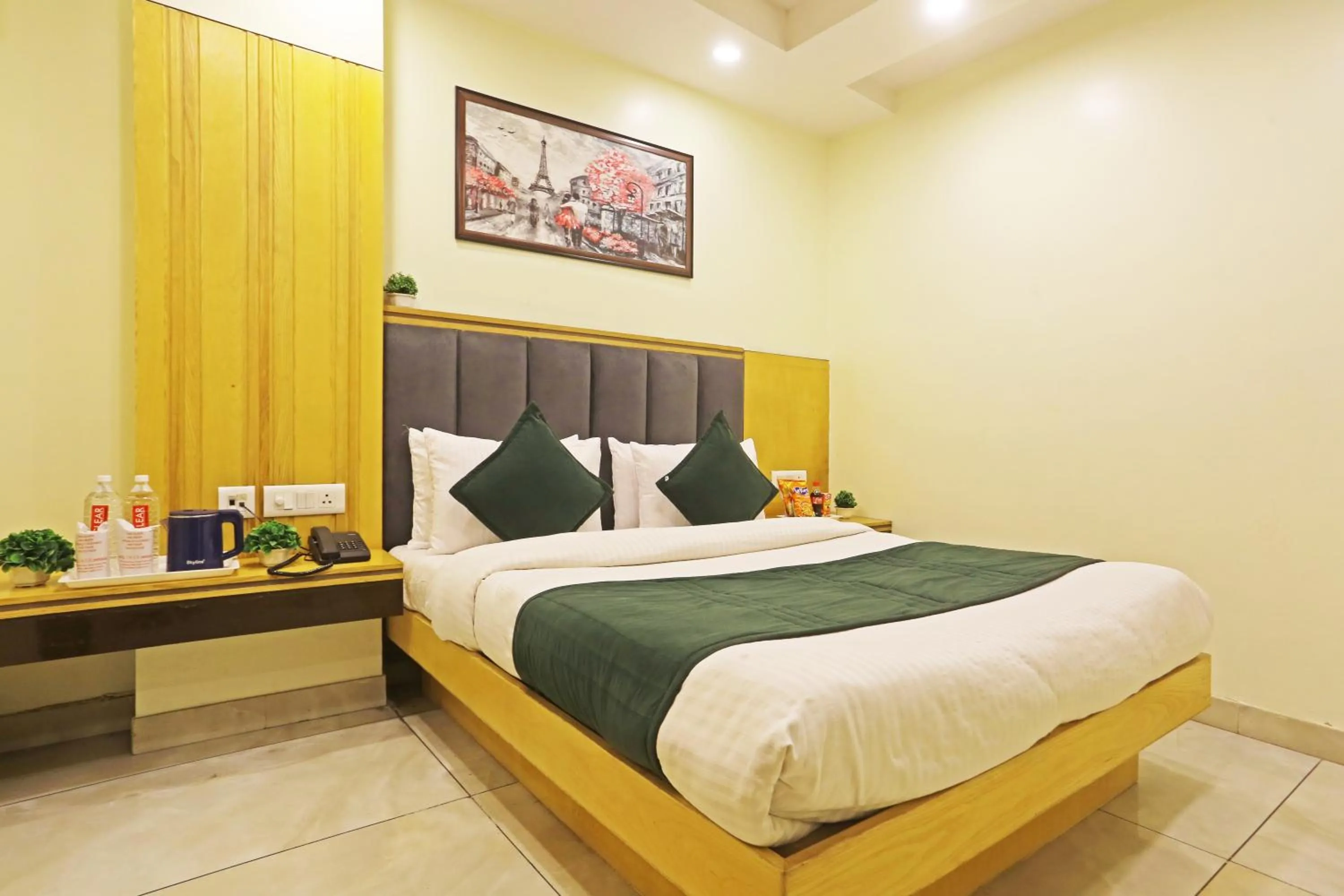Photo of the whole room, Bed in Hotel Aman Imperial Just a Minute Away From New Delhi Railway Station and Connaught place