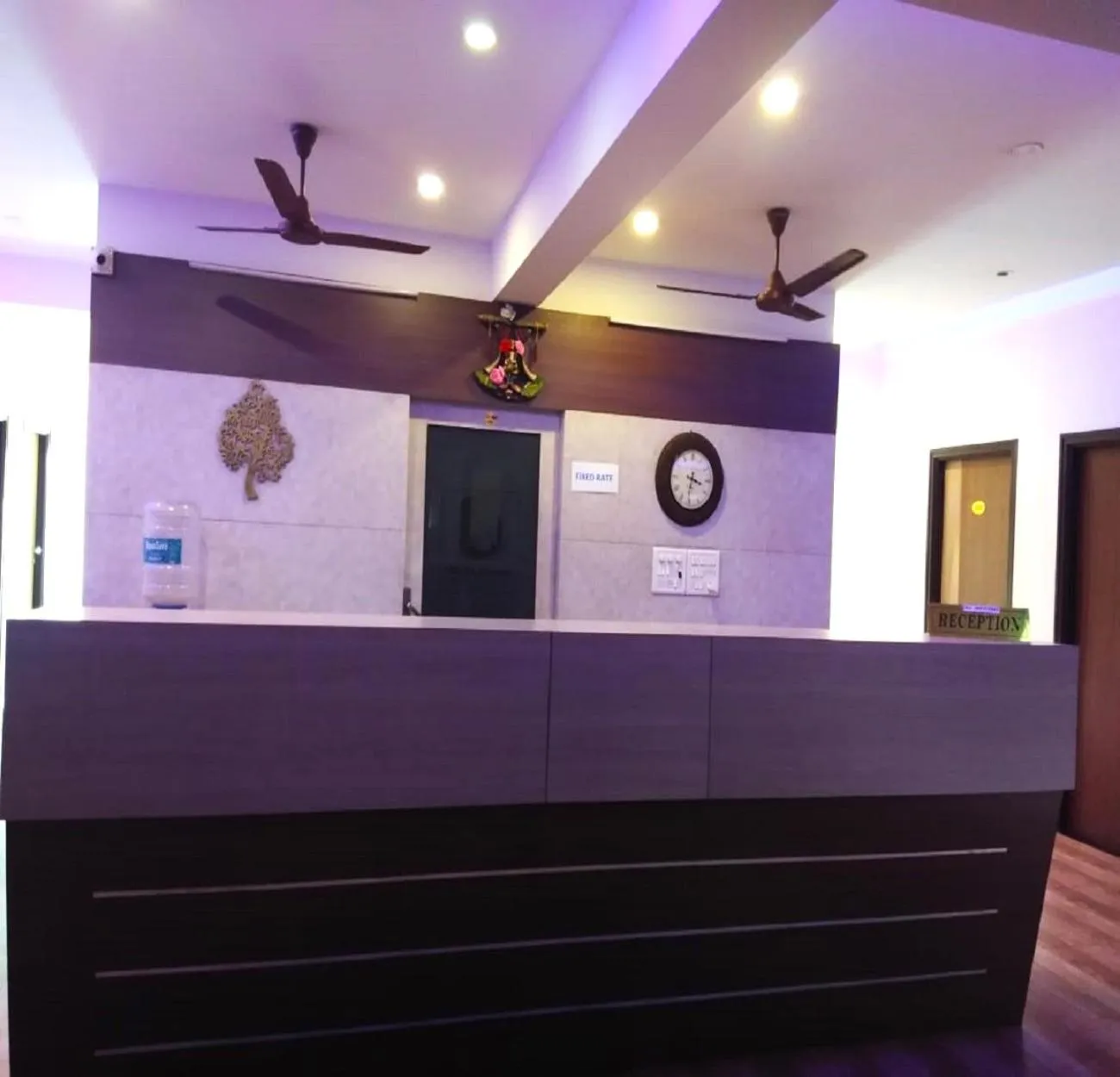 Lobby or reception in Hotel Radha