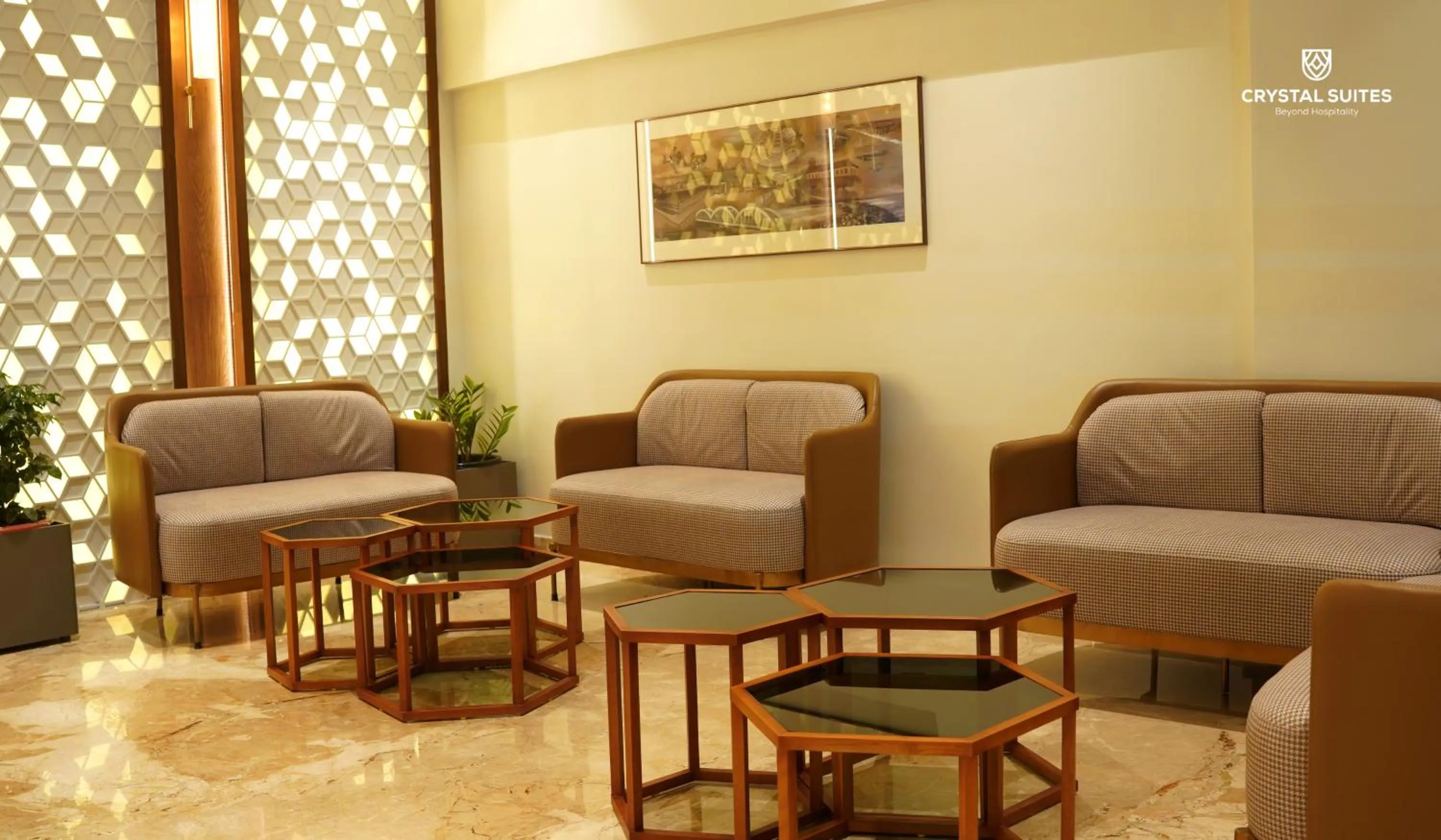 Seating area in Crystal Suites