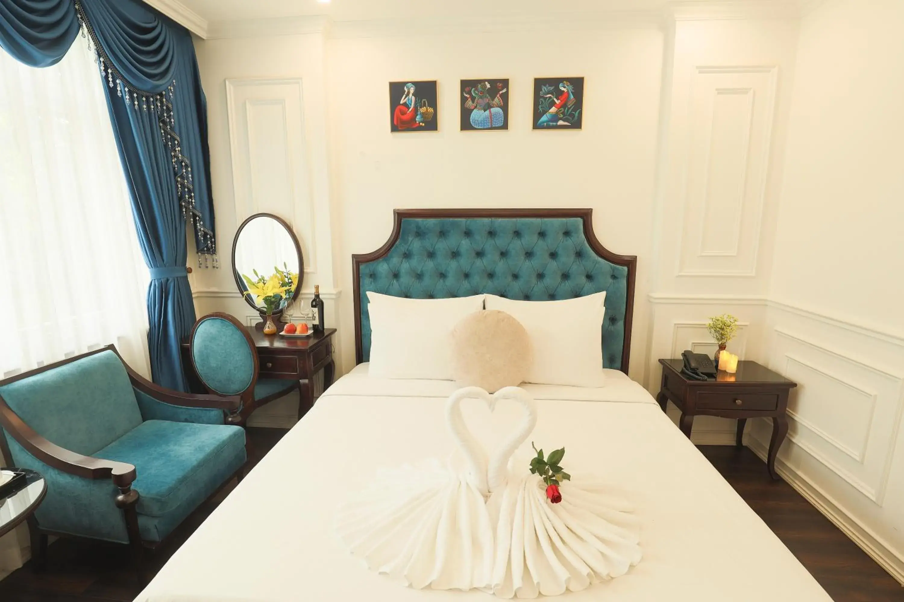 Bed in Hoàng Gia Xa La Boutique Hotel Bed in Hoàng Gia Xa La Boutique Hotel