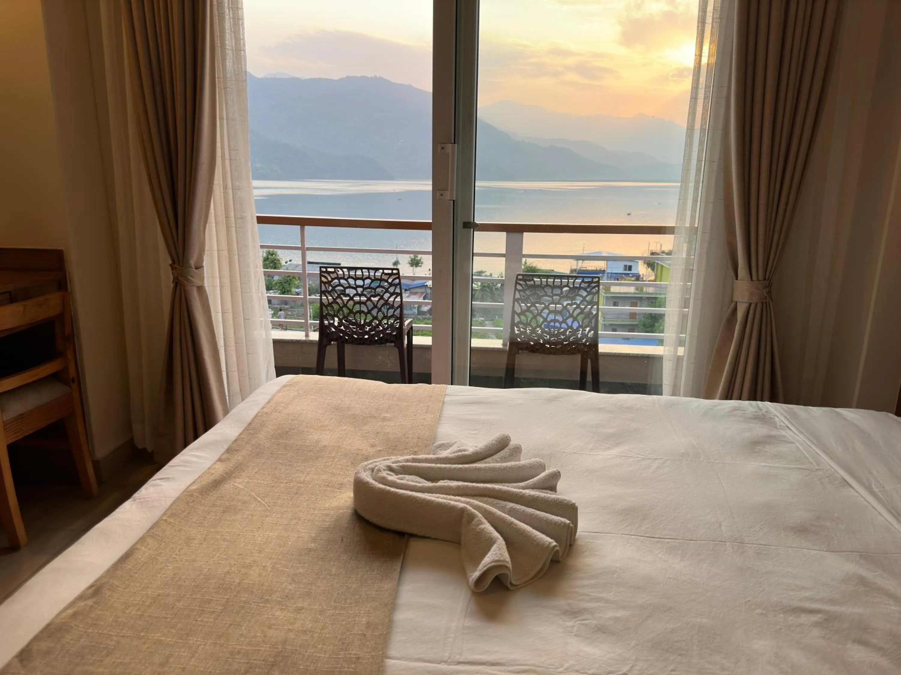 View (from property/room), Bed in Urban Boutique Hotel Pokhara