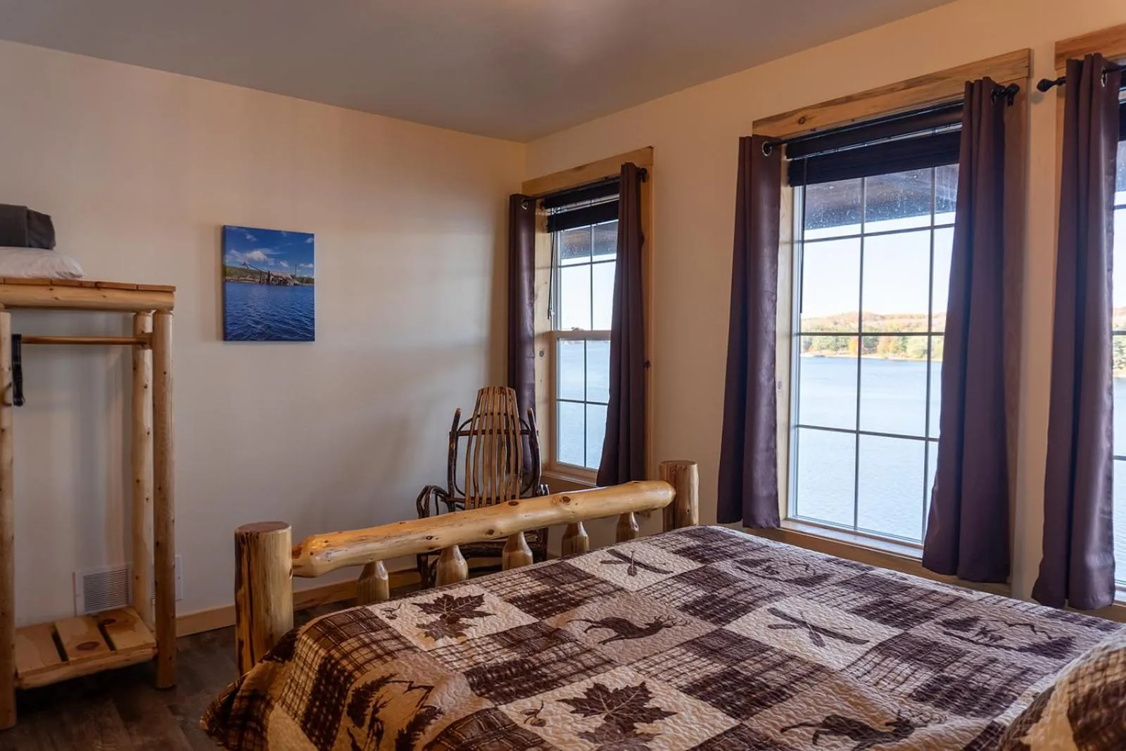 Bed in Keweenaw Waters Resort