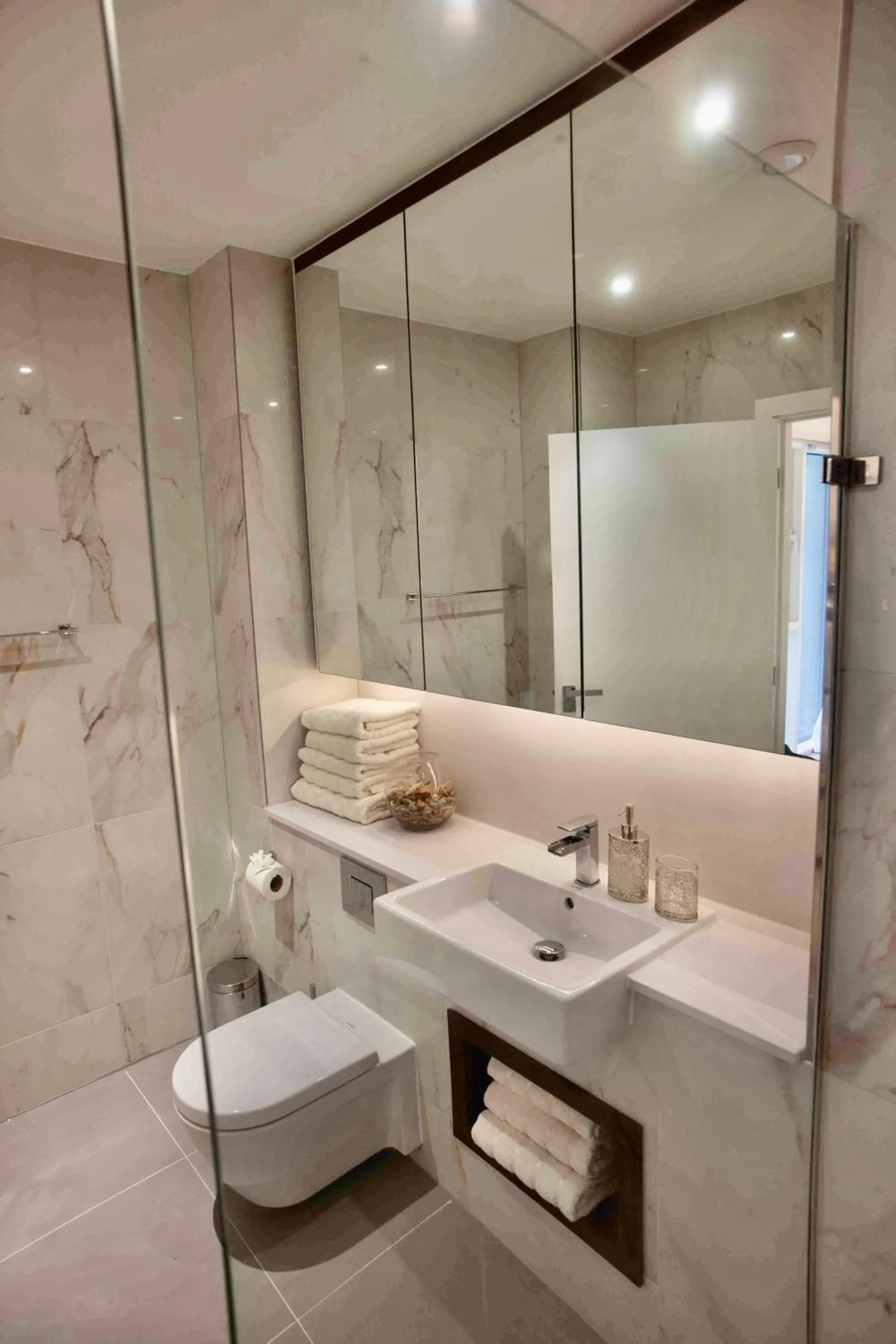 Bathroom in Thames riverside apartment in London