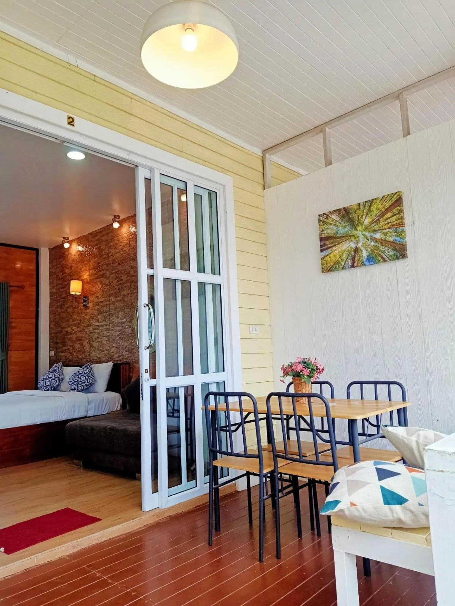 Seating area, Bed in ภูฝ้ายวิลล่า Phufai villa