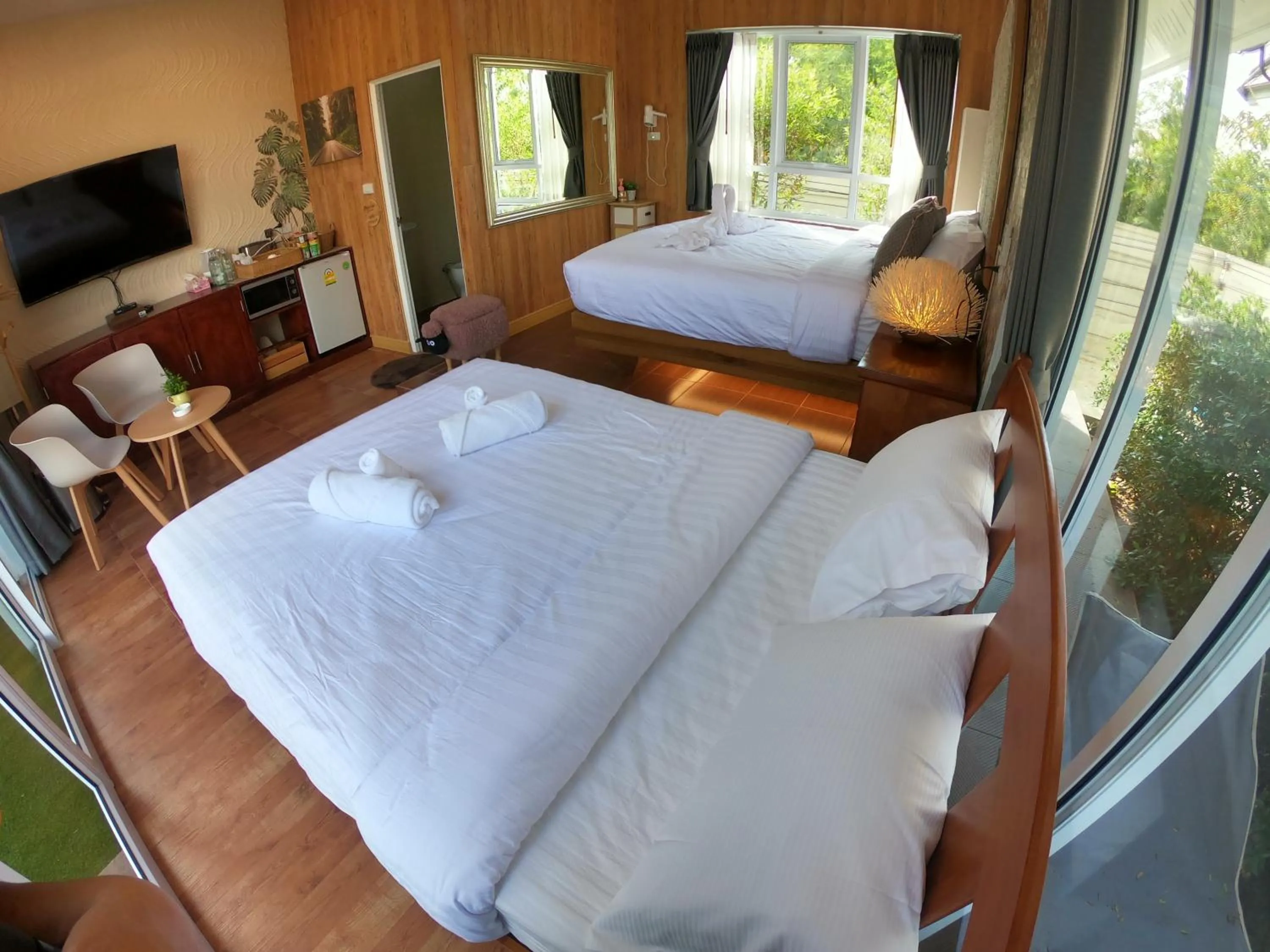 Bed in ภูฝ้ายวิลล่า Phufai villa