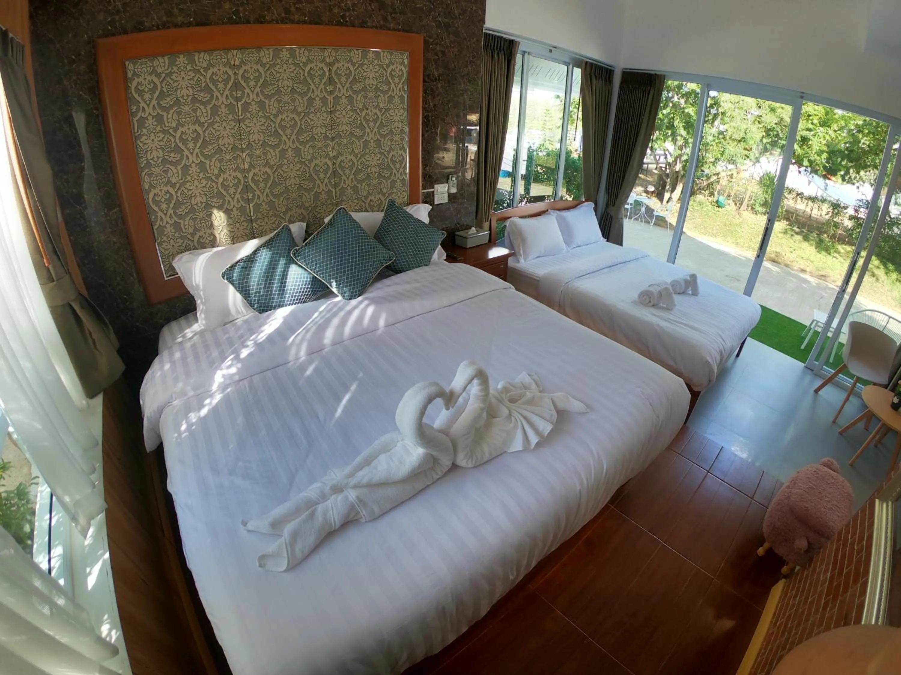 Bed in ภูฝ้ายวิลล่า Phufai villa