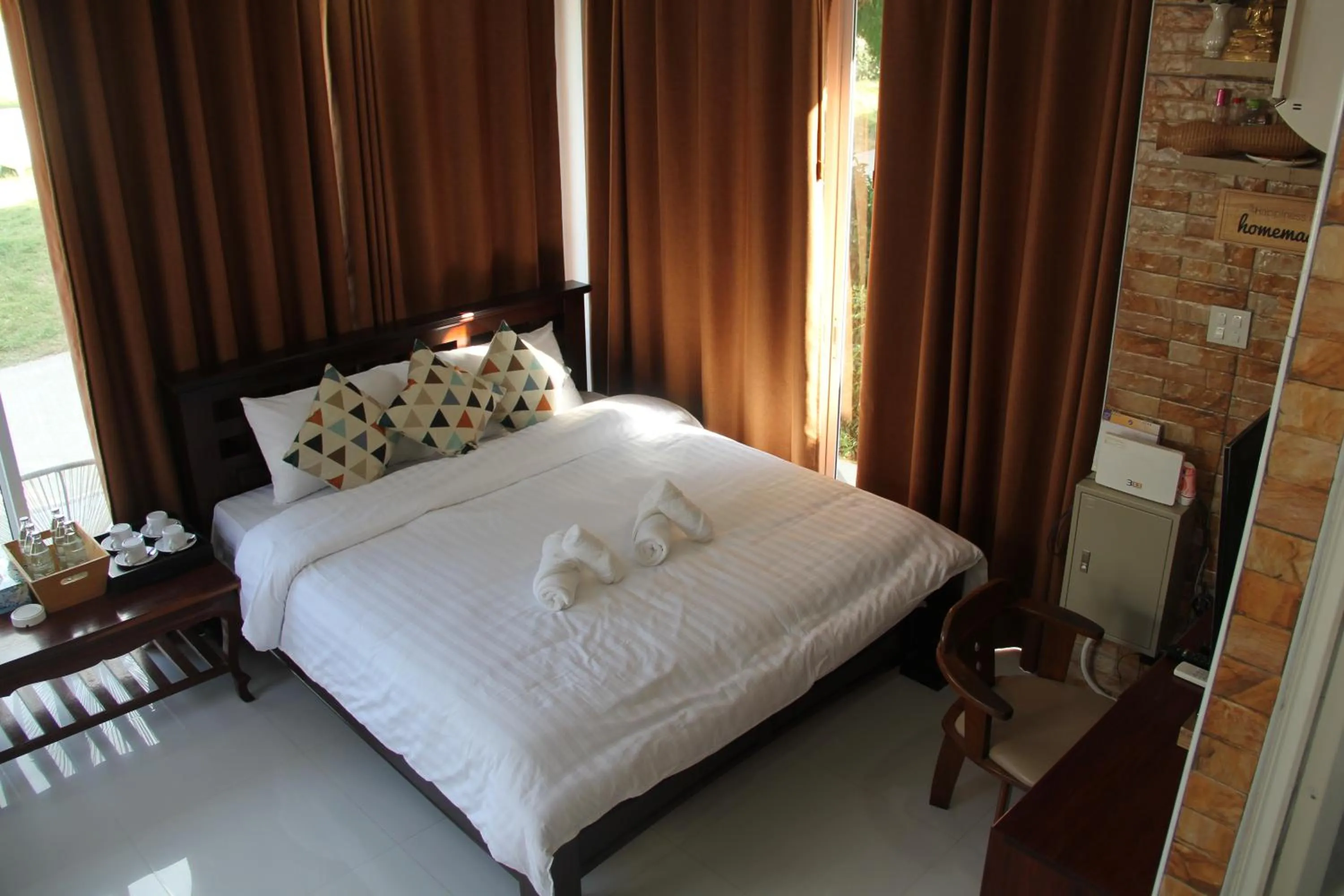 Bed in ภูฝ้ายวิลล่า Phufai villa