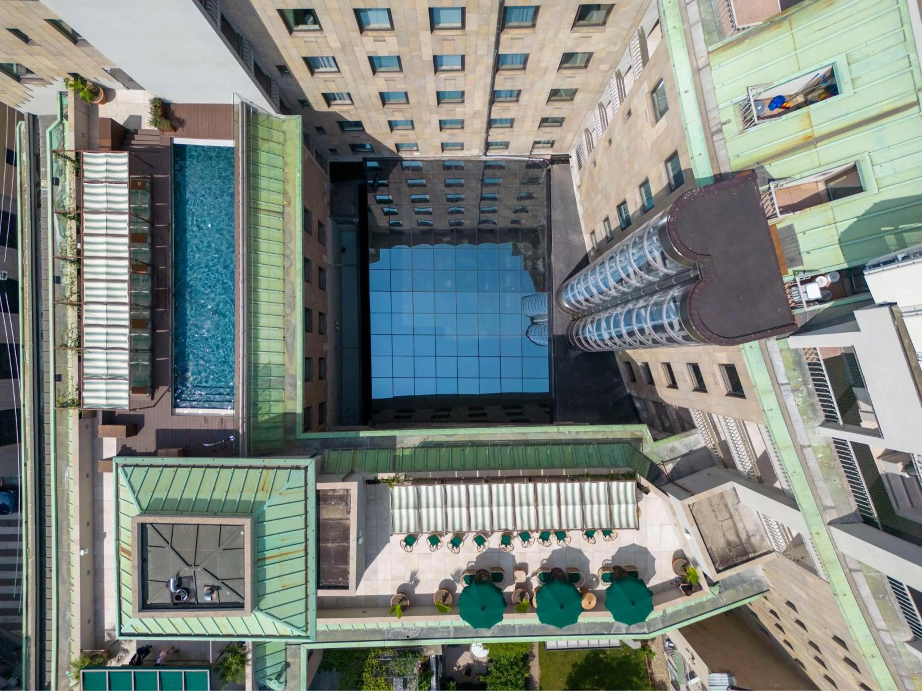 Pool view in Radisson Collection Hotel, Santa Sofia Milan