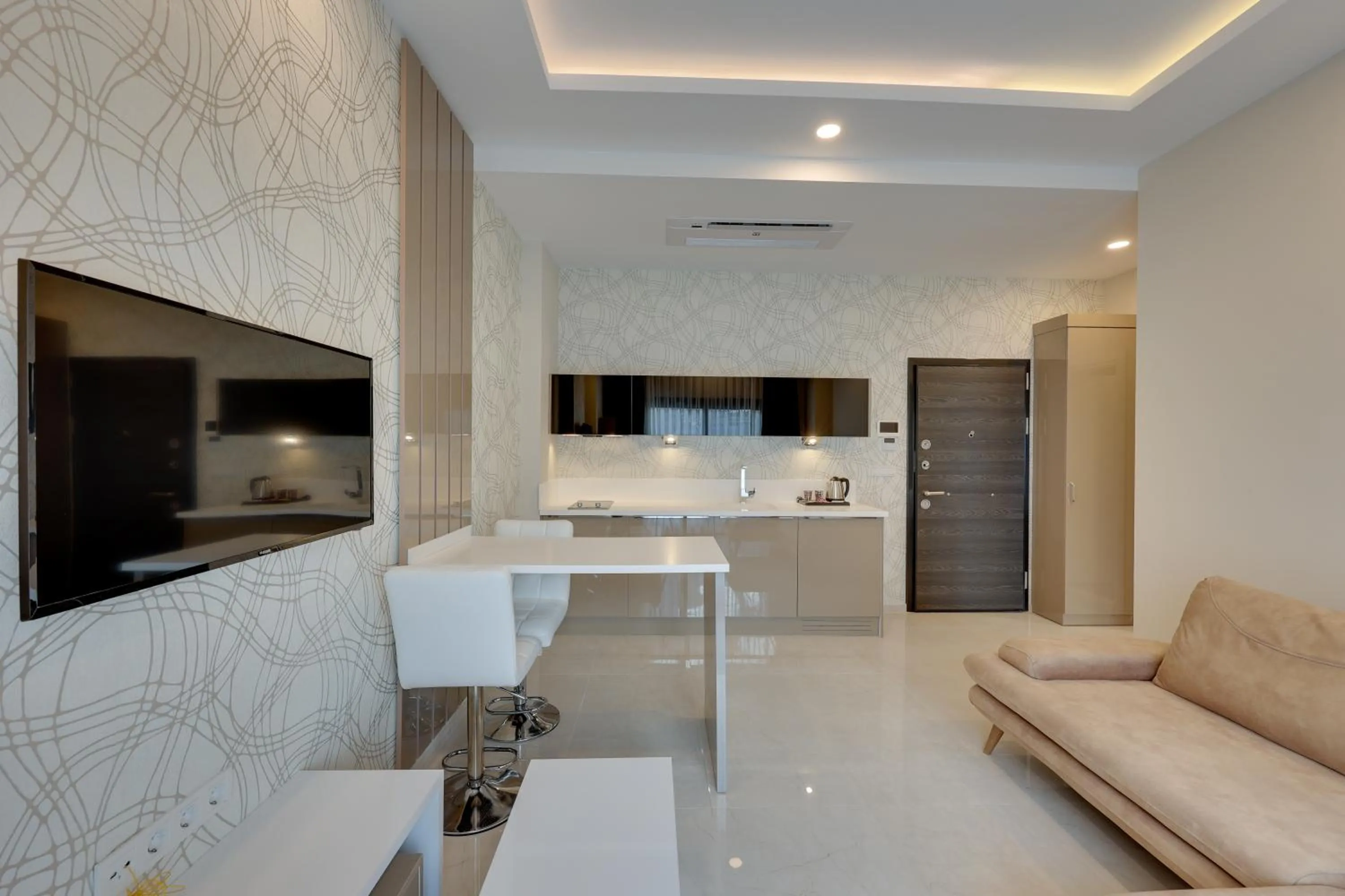 Living room in Ege Birlik Seasight Suites