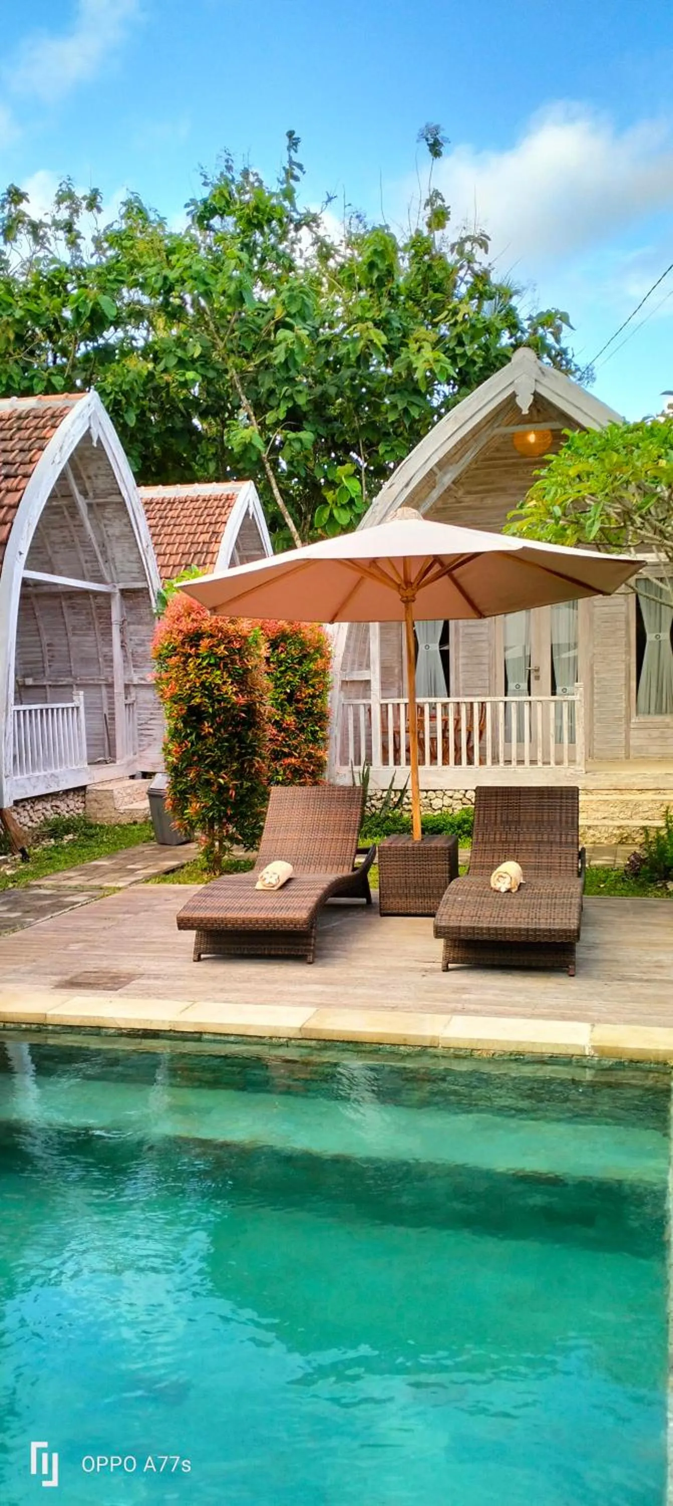 Pool view in Wage cottage