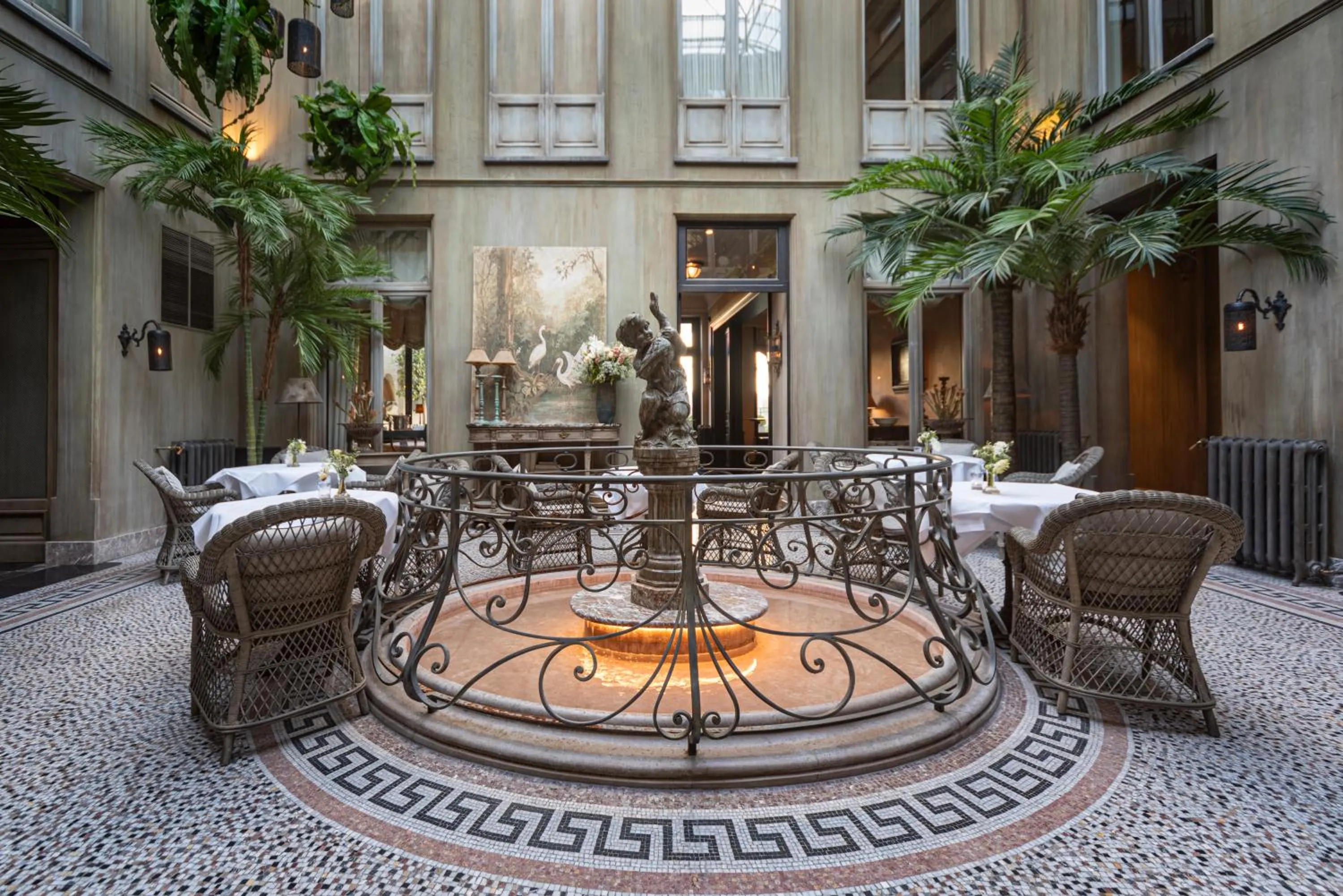 Inner courtyard view in Cobergher Hotel