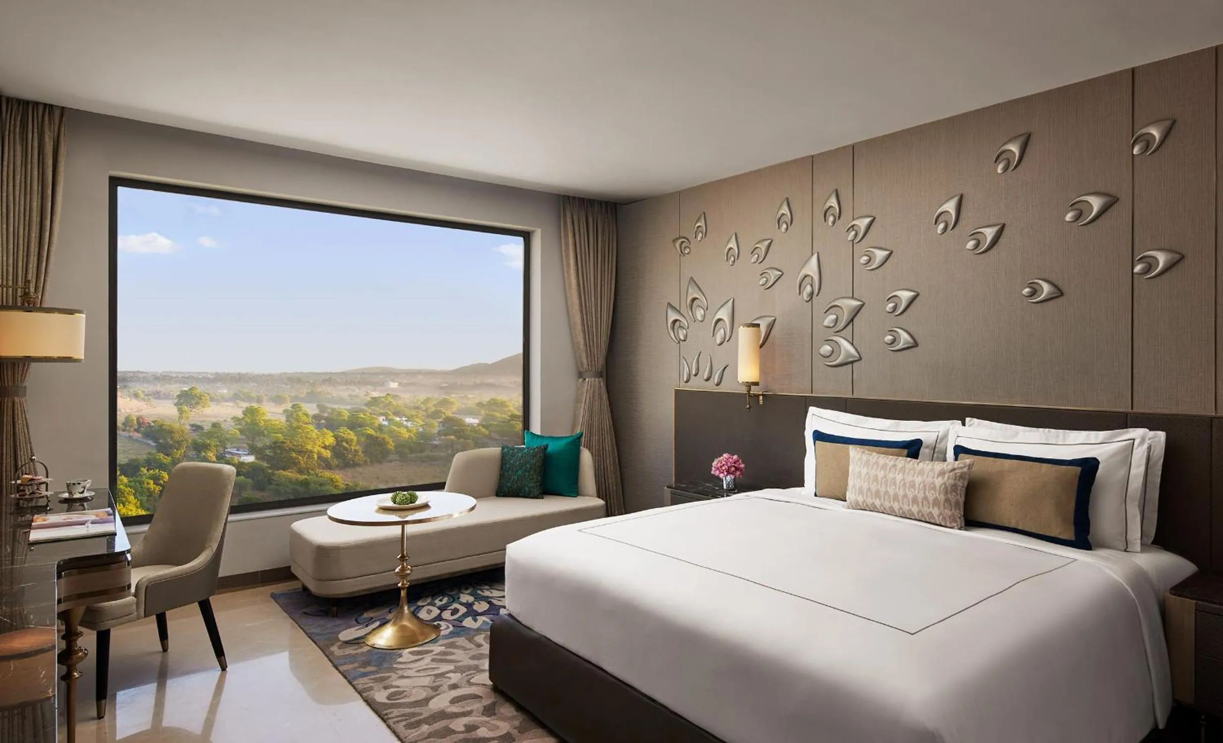 Photo of the whole room, Bed in Taj Amer, Jaipur