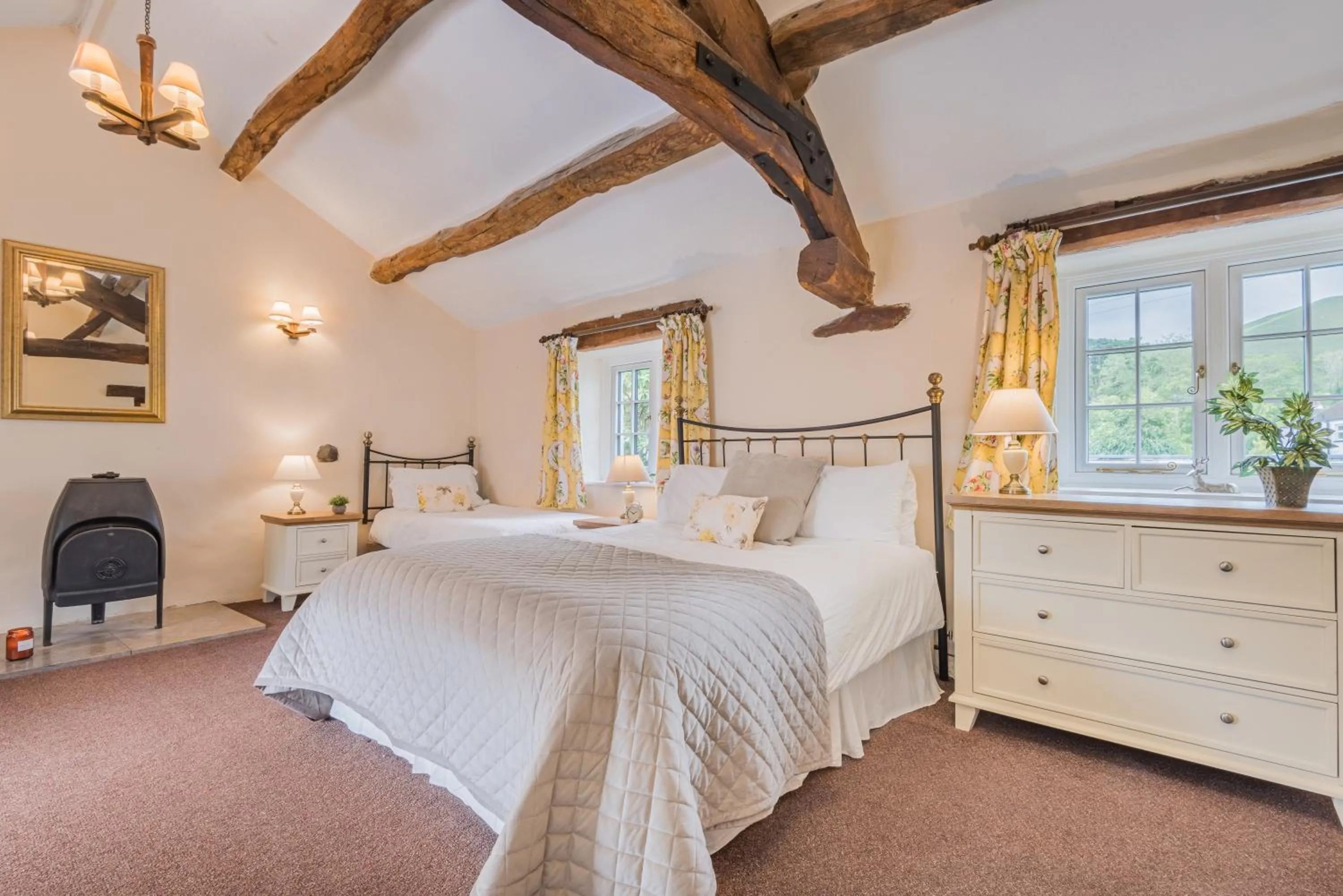 Bed in farmhouse cottage