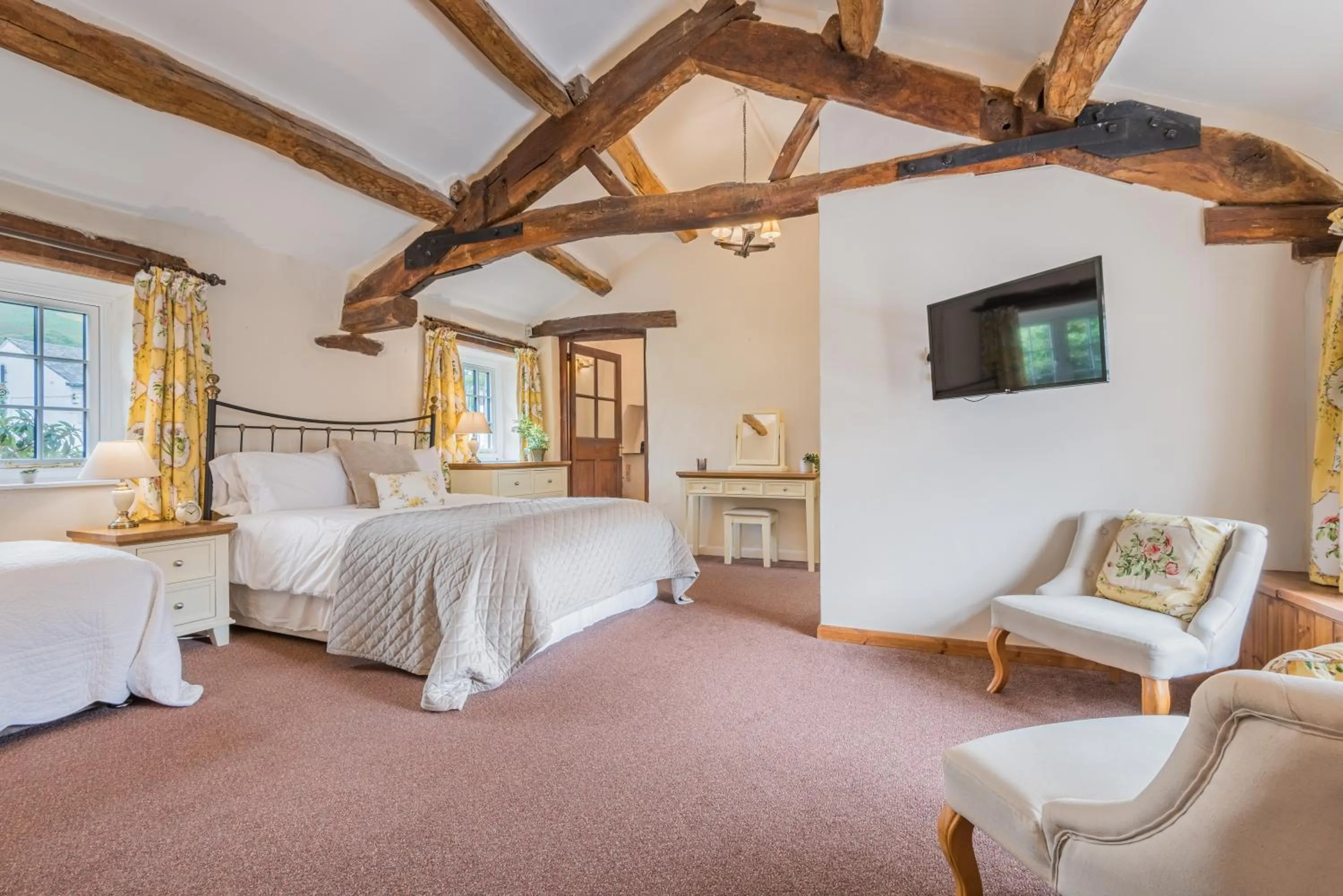 Bed in farmhouse cottage