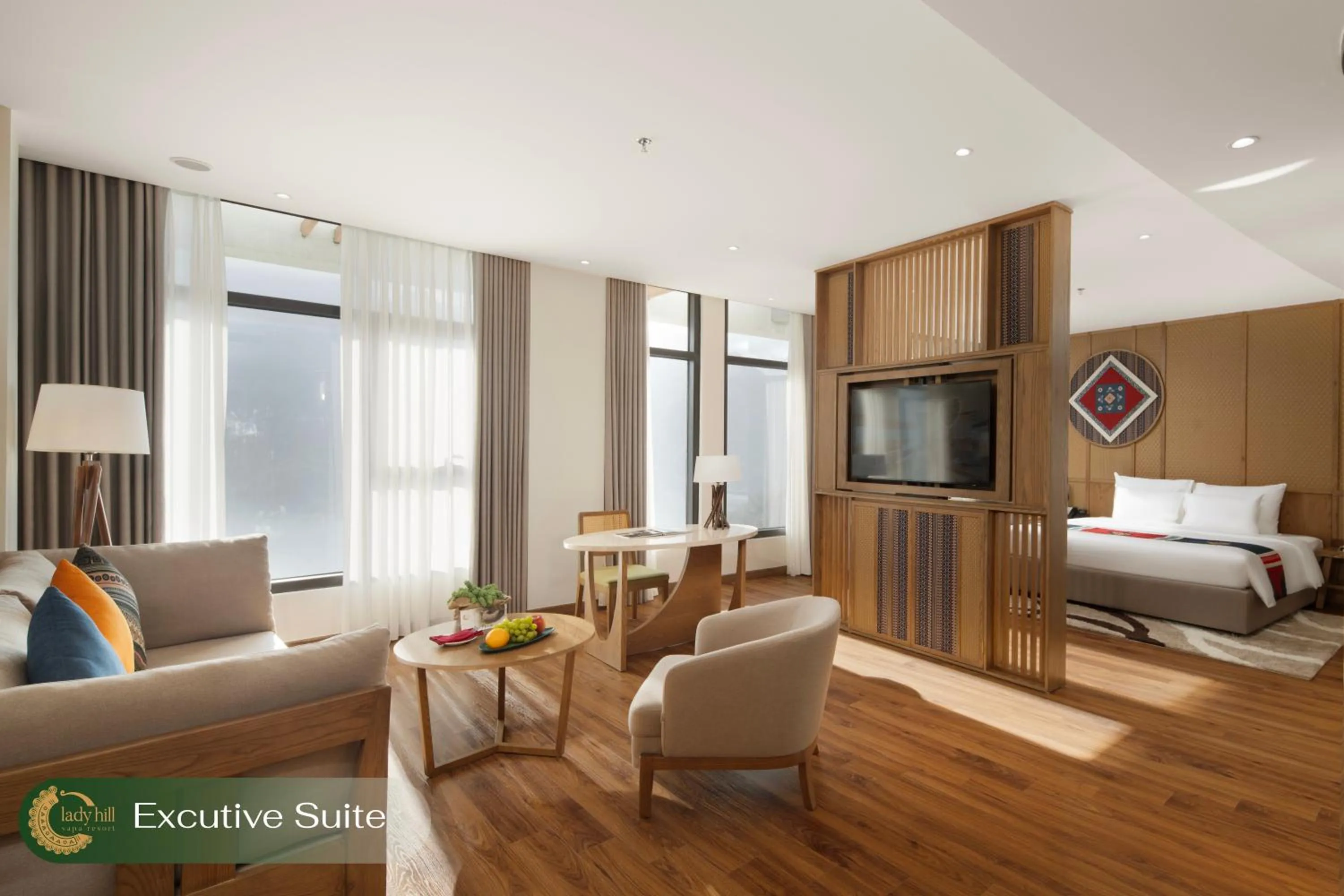 Bed in Lady Hill Sapa Resort