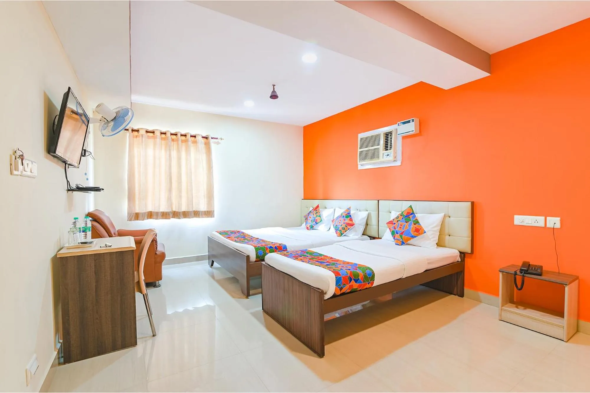 Bed in FabHotel VRJ Residency - 500M from Chennai Trade Center