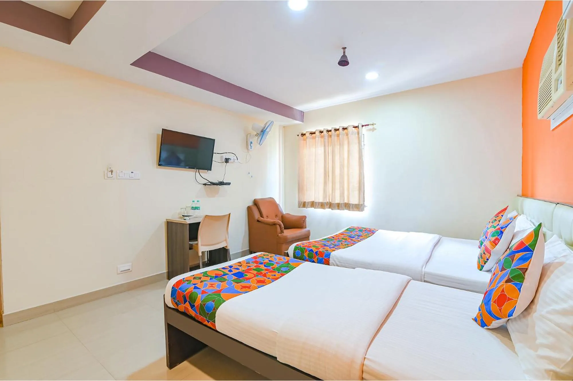 Bed in FabHotel VRJ Residency - 500M from Chennai Trade Center