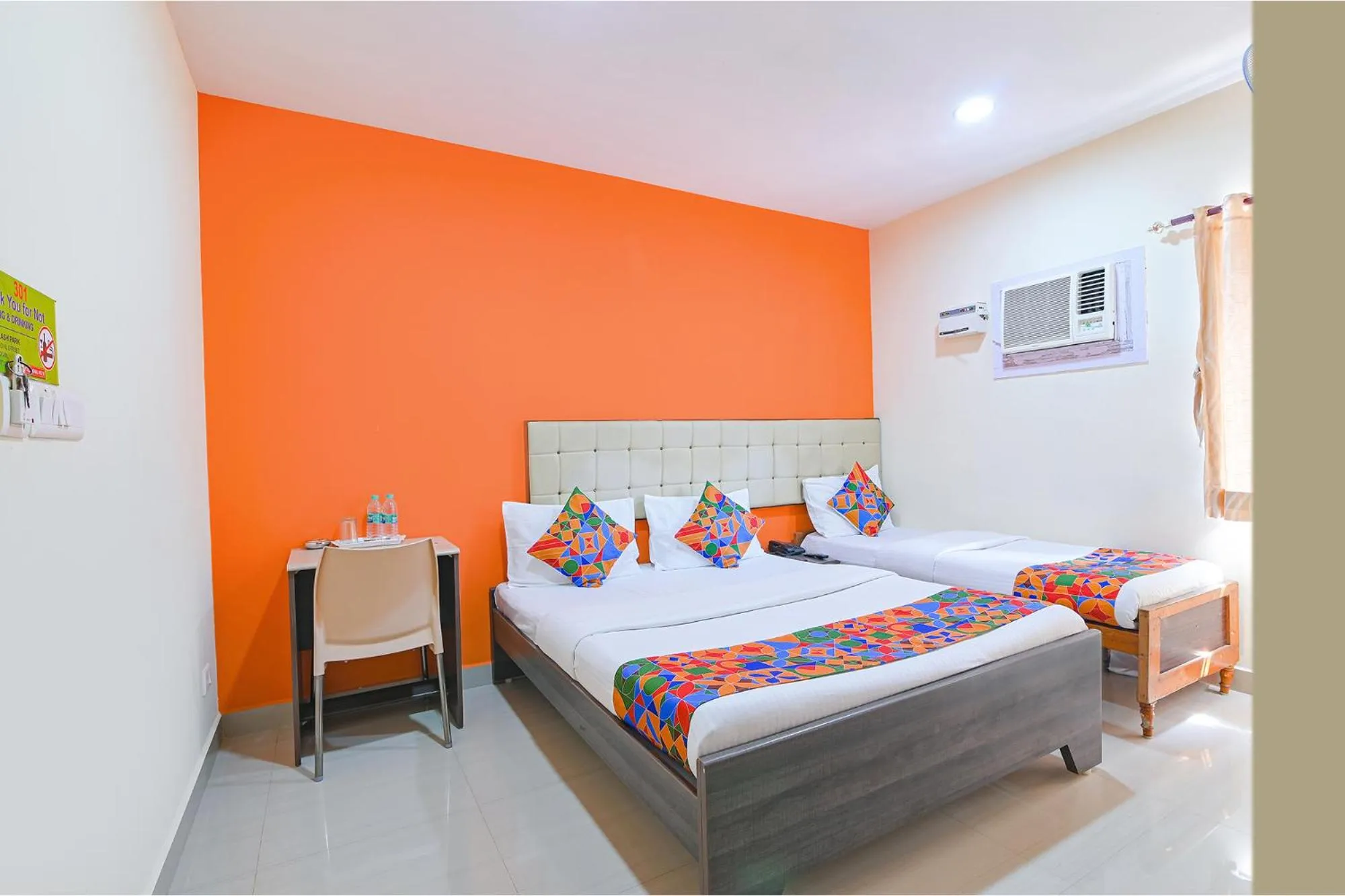 Bed in FabHotel VRJ Residency - 500M from Chennai Trade Center