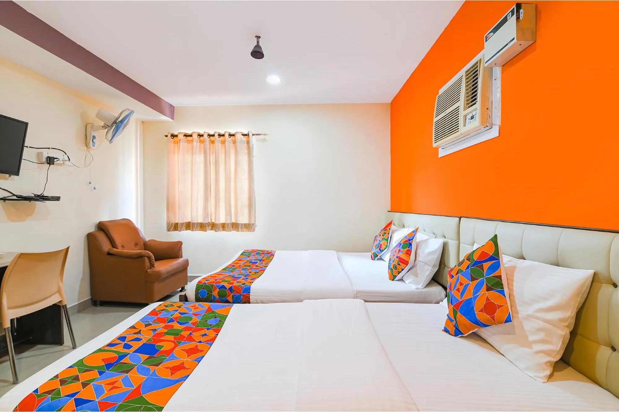 Bed in FabHotel VRJ Residency - 500M from Chennai Trade Center
