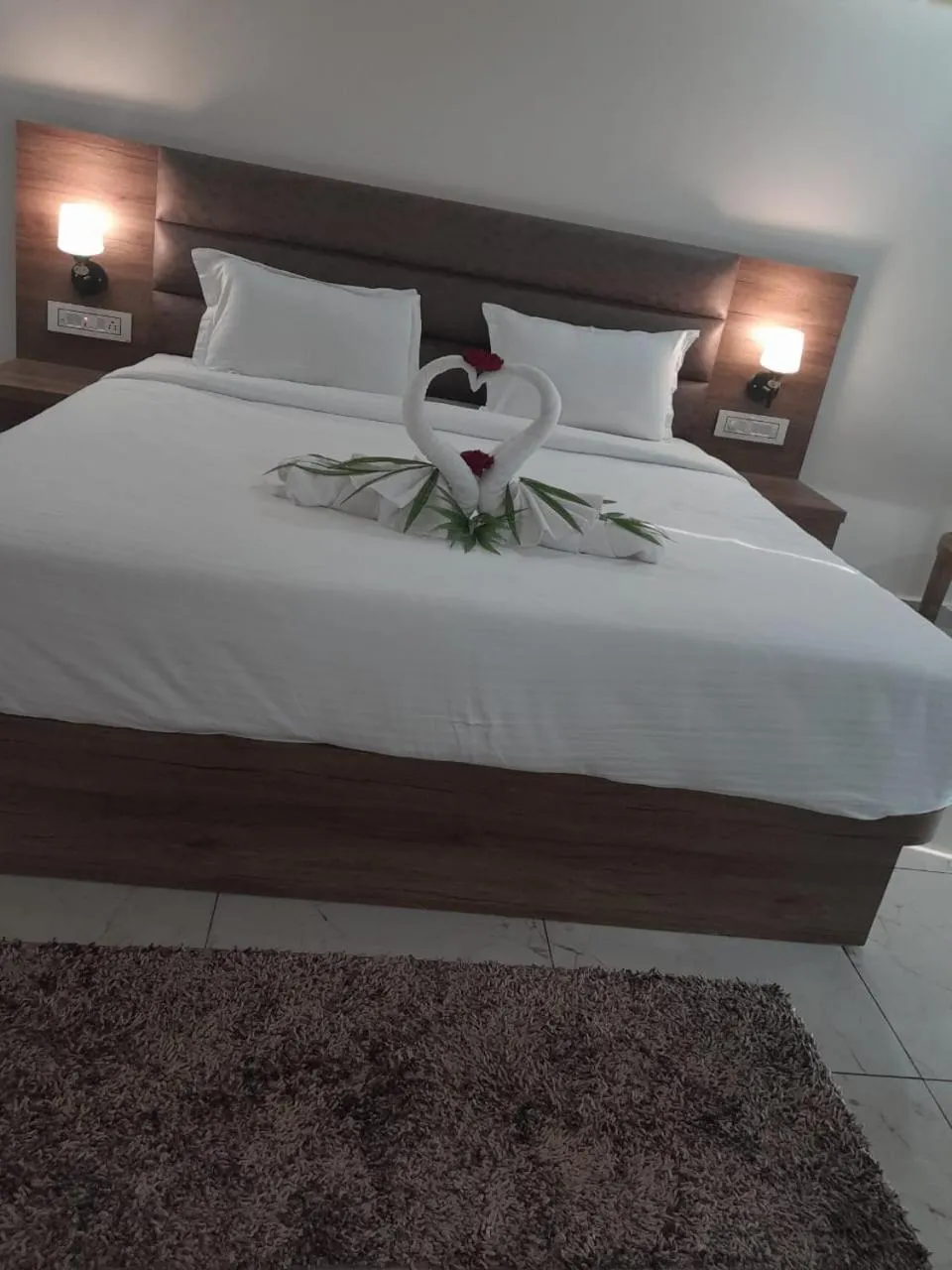 Bedroom, Bed in Flamingo Club and Resort Una 3 Km Away from Diu Check Post