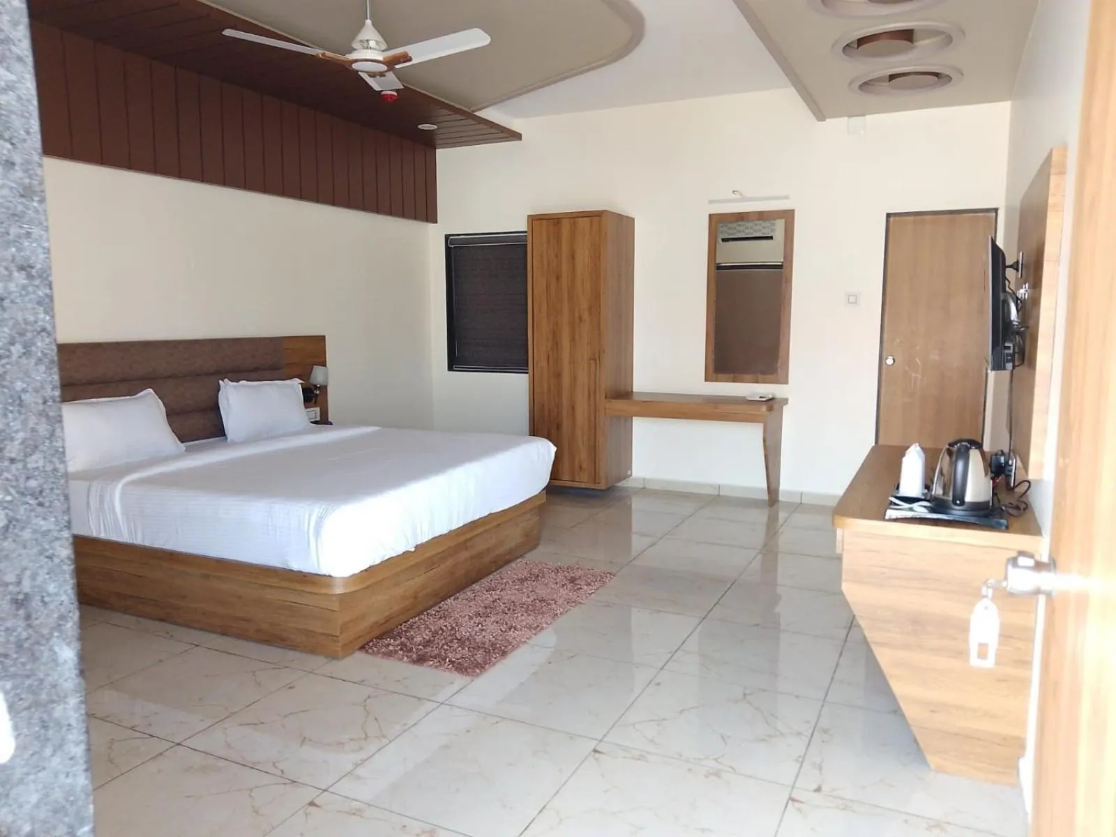 Bedroom, Bed in Flamingo Club and Resort Una 3 Km Away from Diu Check Post
