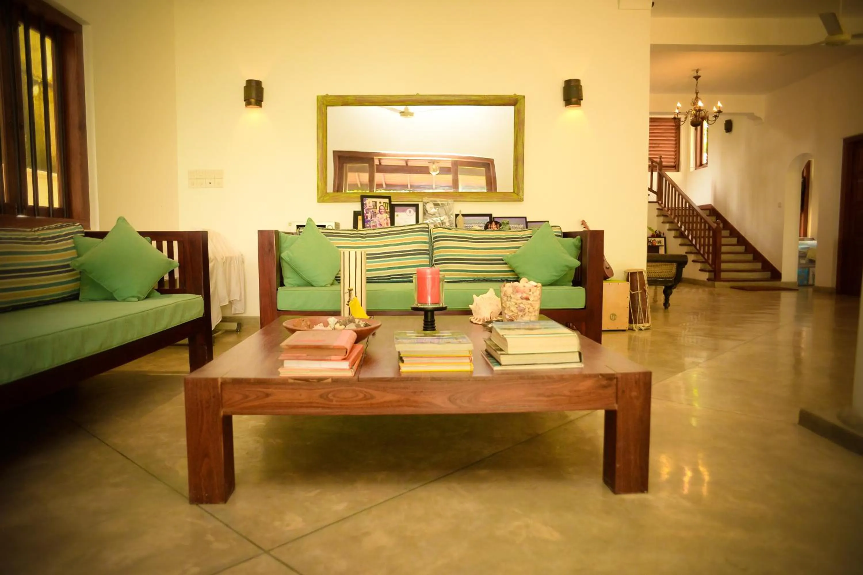Seating area in Kingfisher Bamboo Garden Villa
