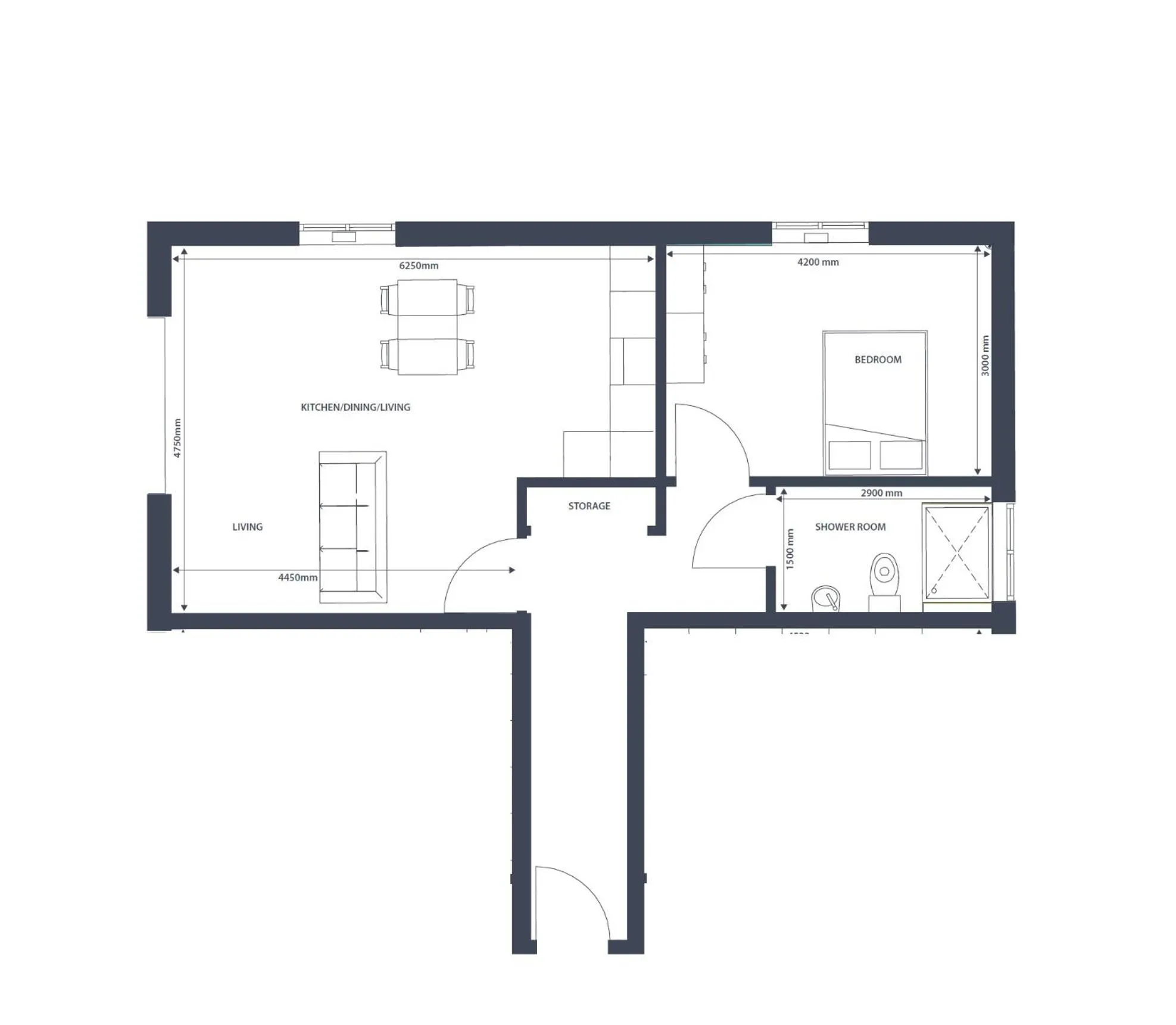 Floor plan in Penley's Mews - City Centre + free private parking