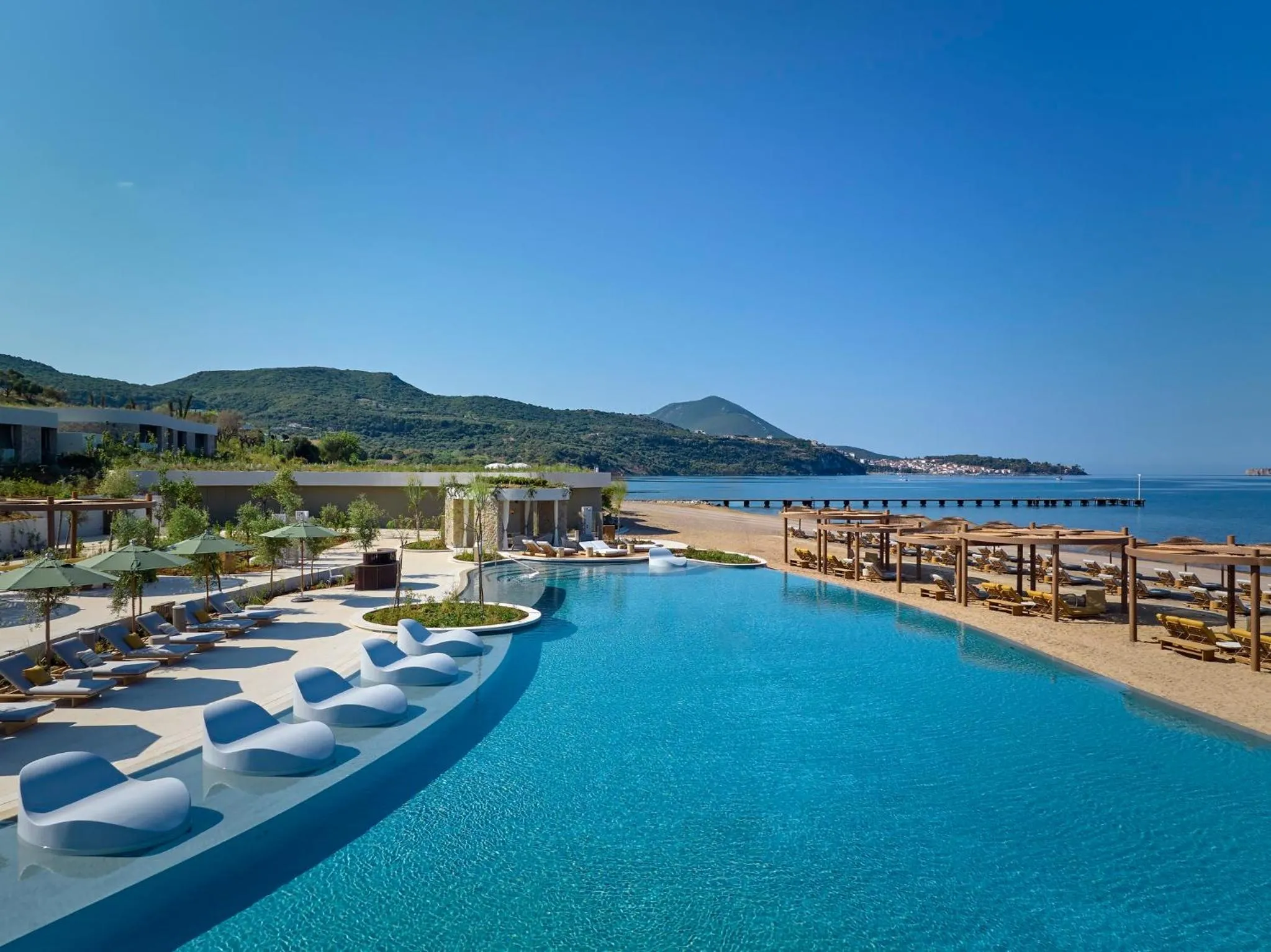 Swimming pool in Mandarin Oriental, Costa Navarino