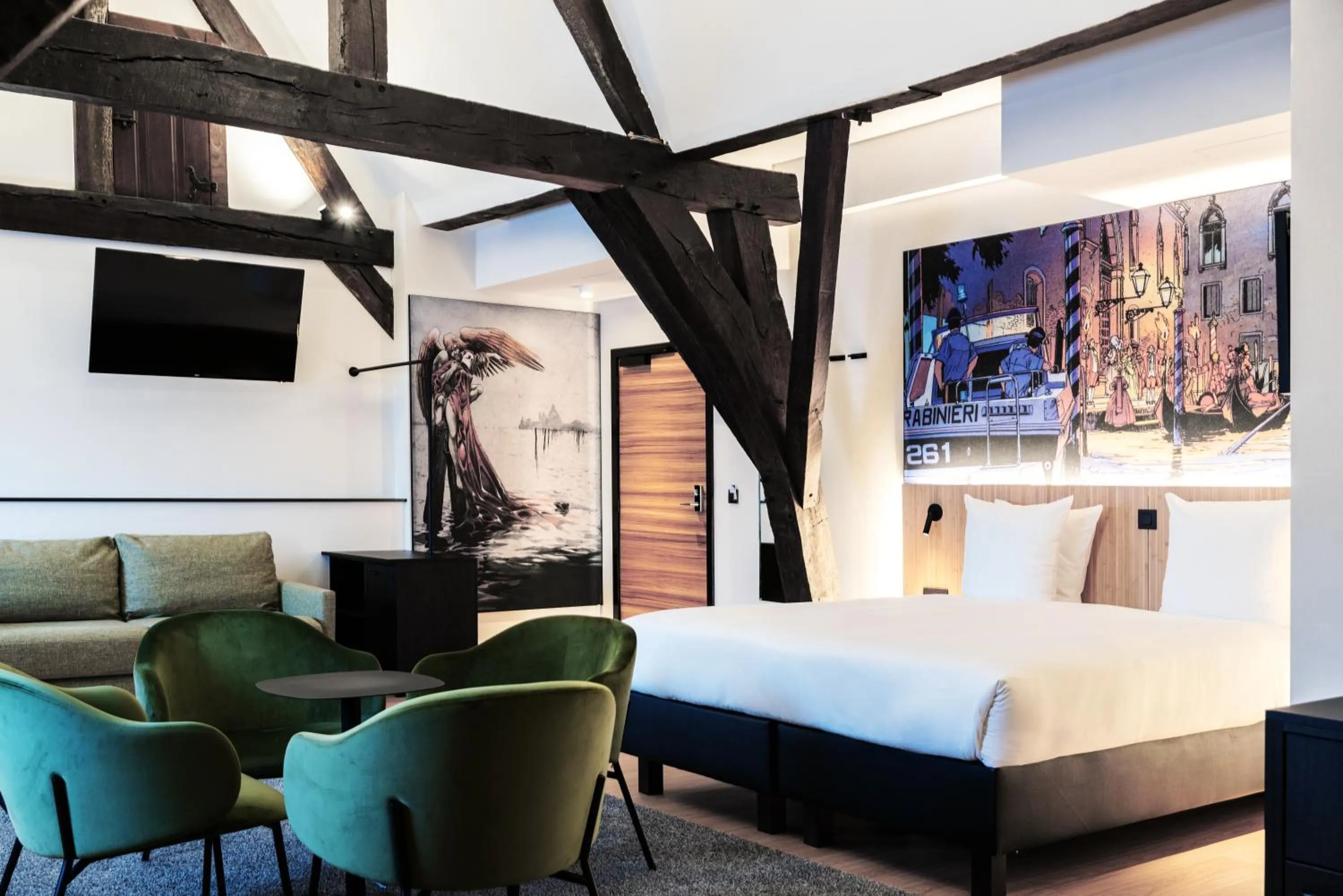 Bedroom, Bed in Comic Art Hotel