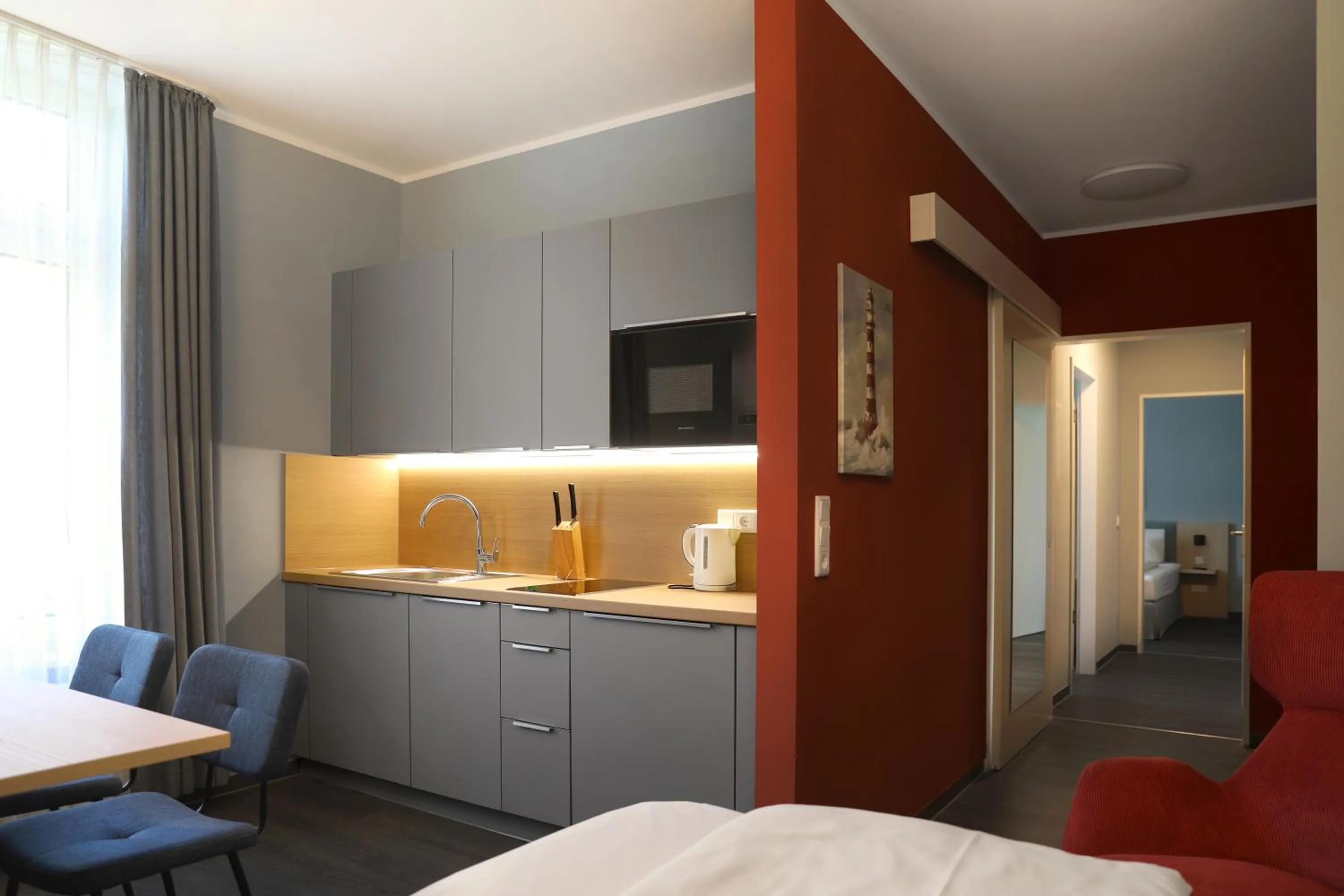 Kitchen or kitchenette, Bed in Michels Haus Wilhelm-Augusta