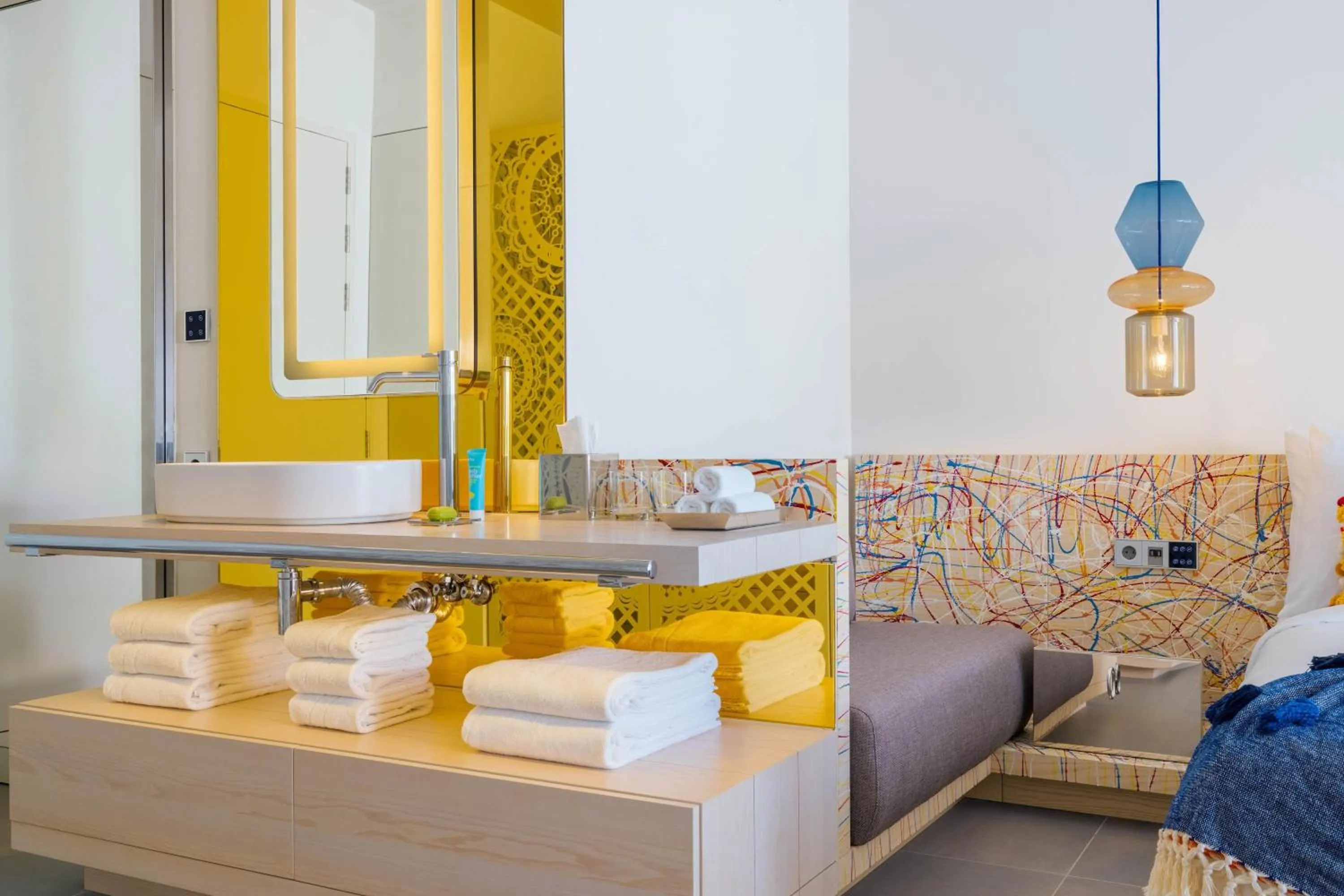 Bathroom, Bed in W Ibiza