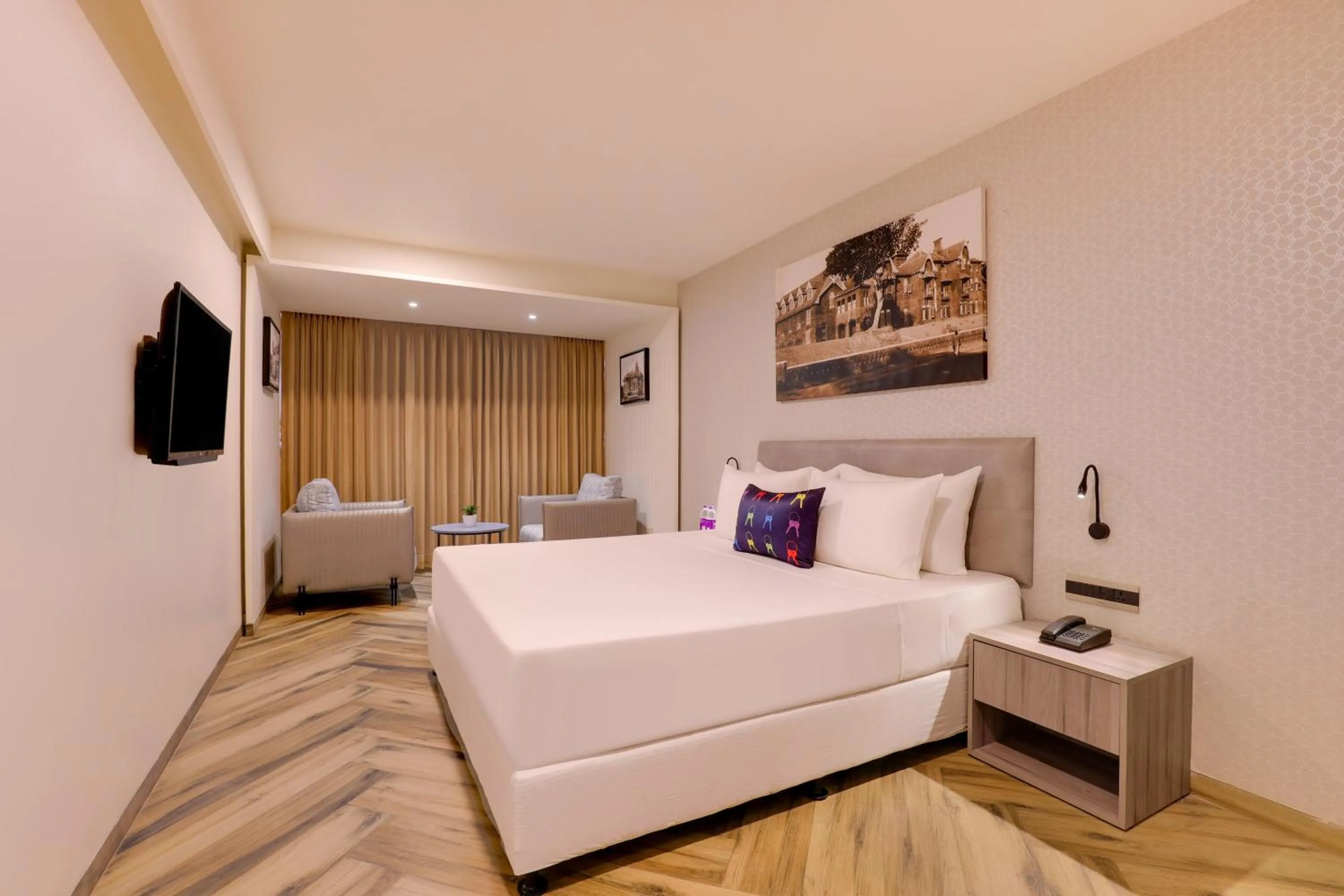 Bedroom, Bed in Keys Lite by Lemon Tree Hotels, Vadodara
