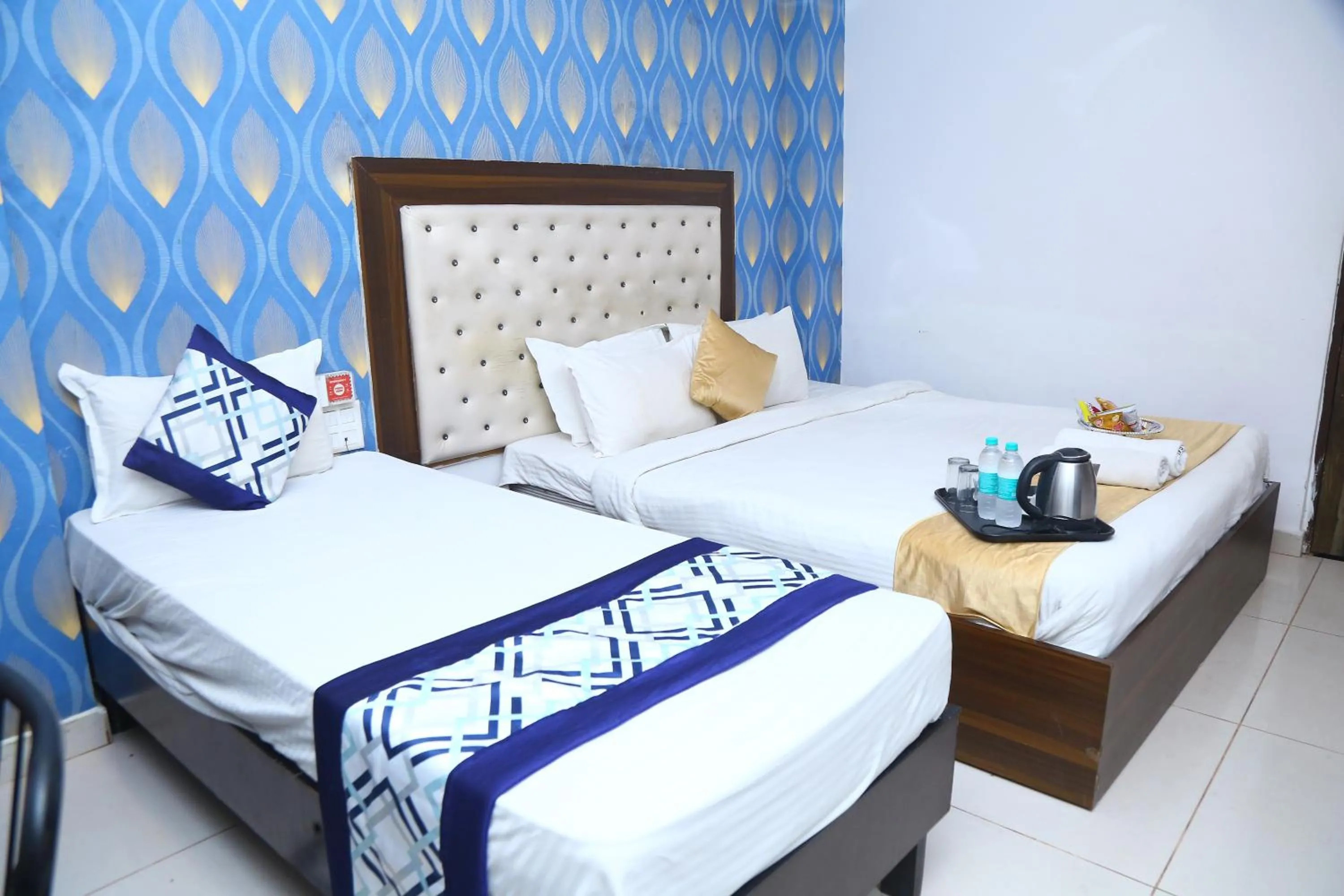 View (from property/room), Bed in Hotel MN Grand Shamshabad Airport Zone Hyderabad