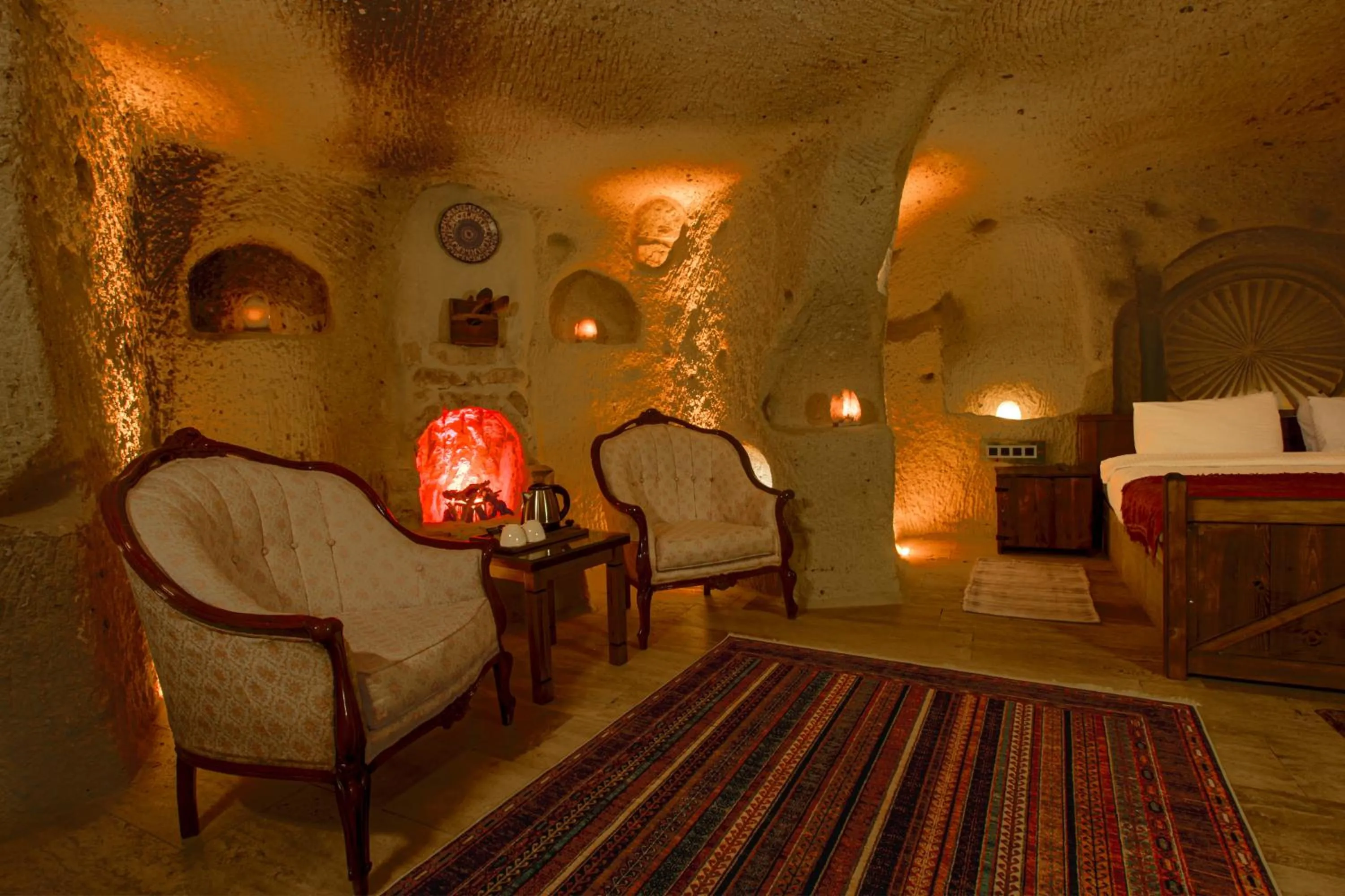 Seating area in Babili Cappadocia Cave