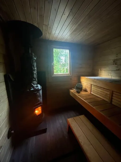 Sauna, Bed in Villa Juuris