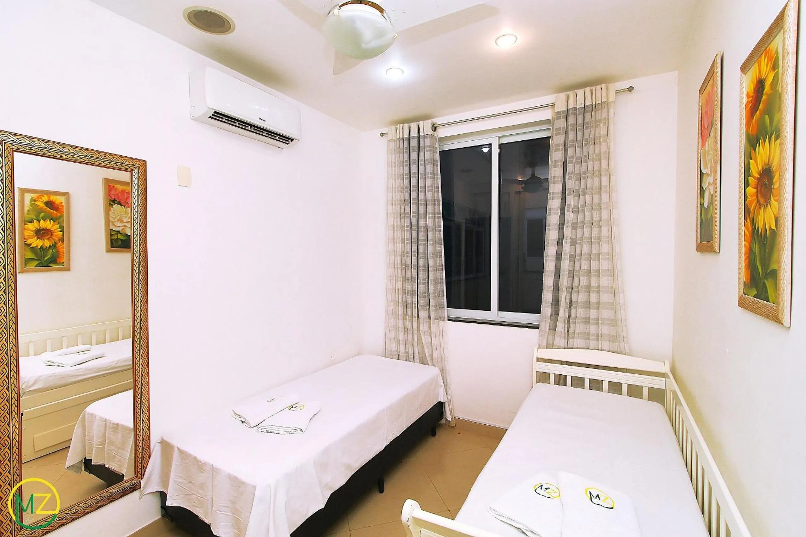 Bed in Amplo 2 quartos na praia do Leme para 7 pessoas