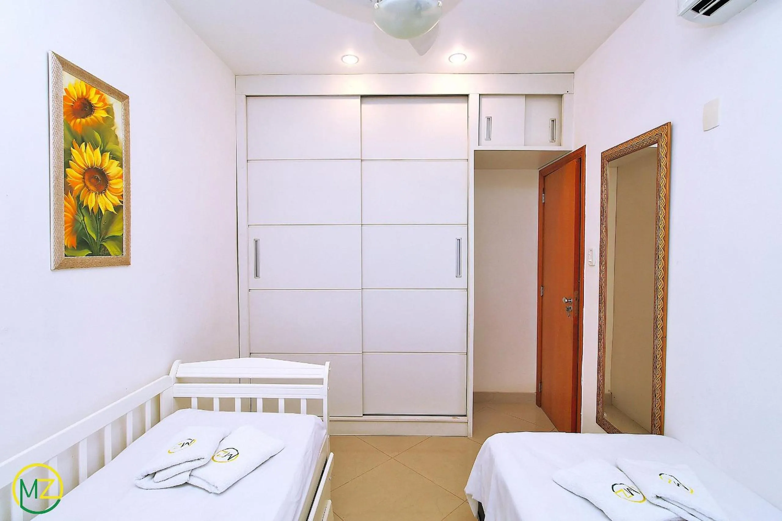 Bed in Amplo 2 quartos na praia do Leme para 7 pessoas