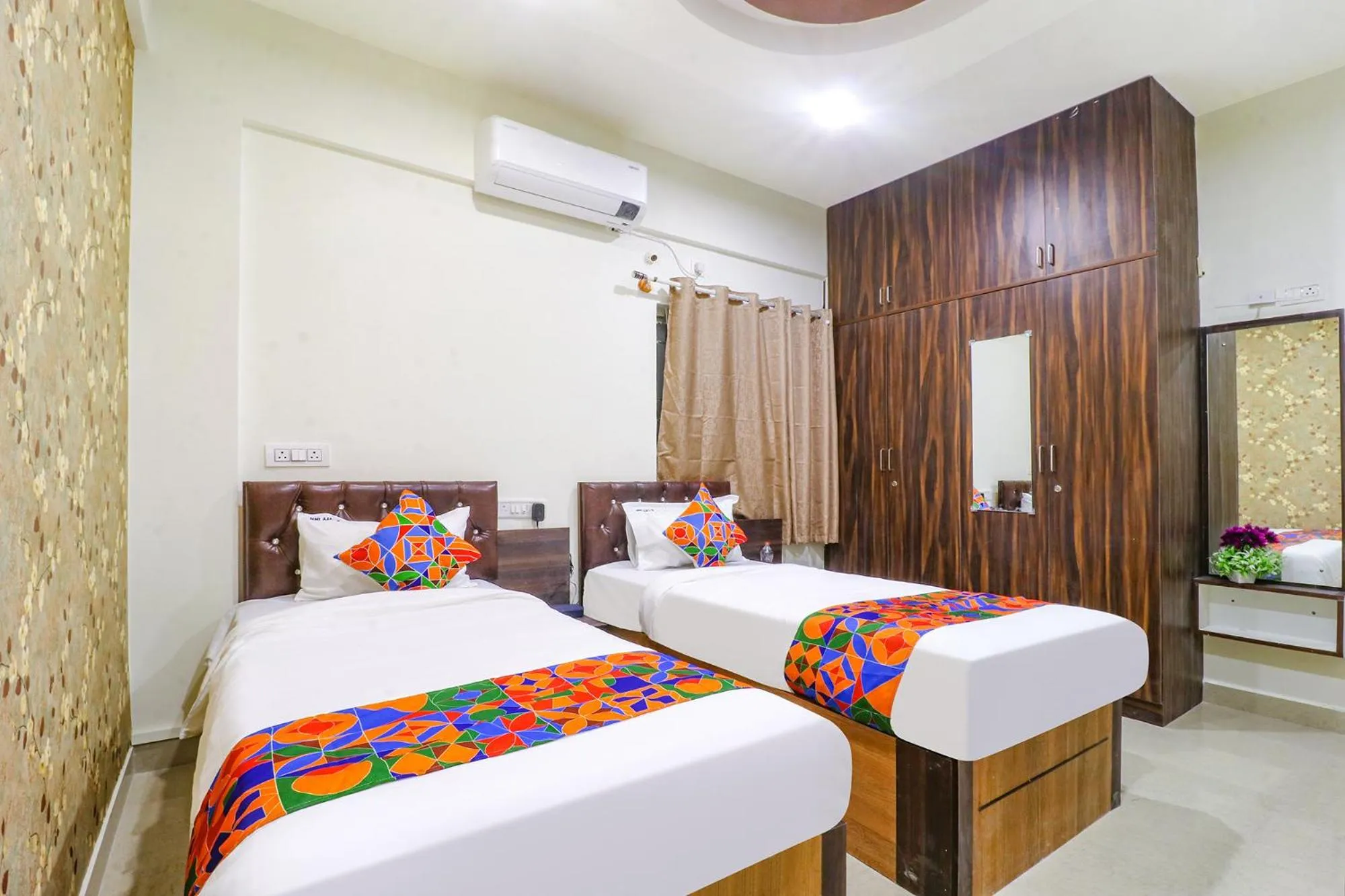 Photo of the whole room, Bed in FabHotel E City Inn - 3km from Infosys Campus