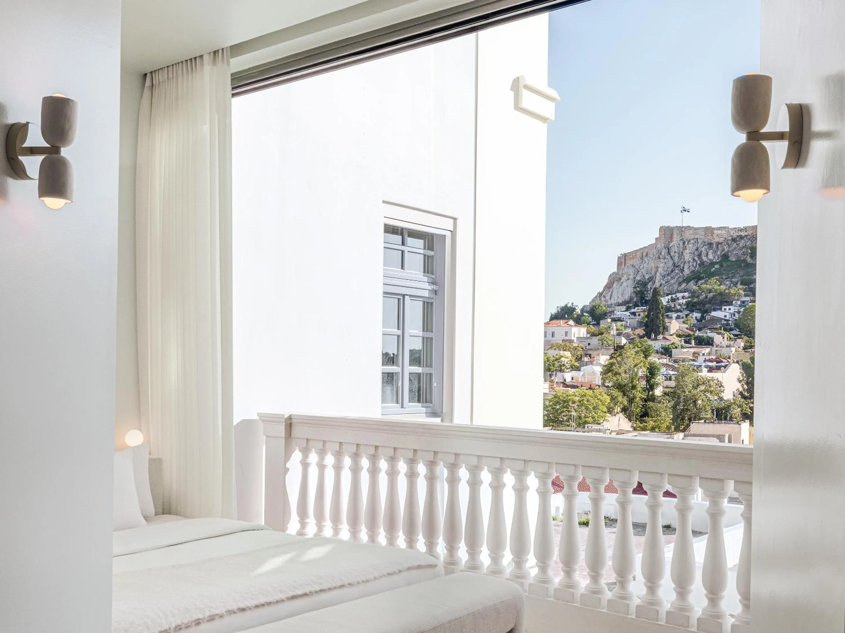 Balcony/Terrace, Bed in The Dolli at Acropolis, A Hotel to Live