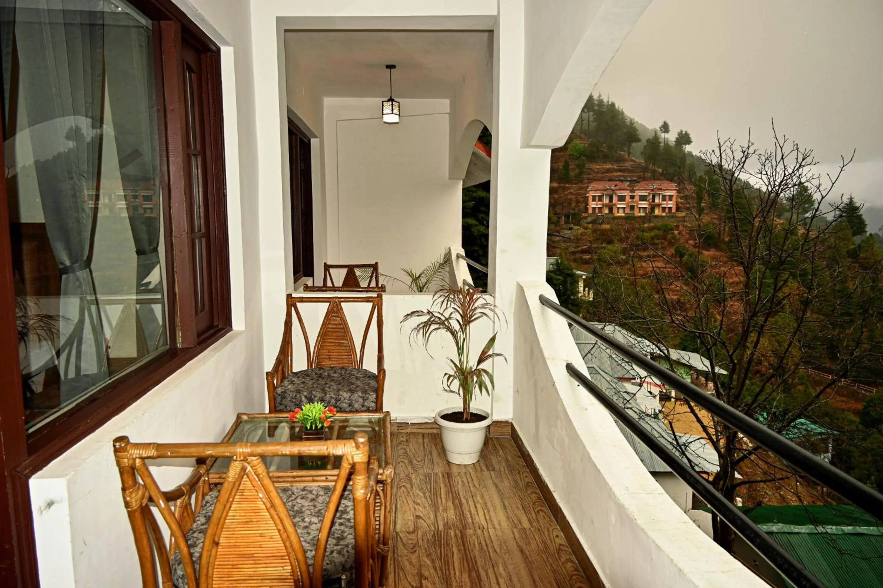 Balcony/Terrace in Kumaon Roop Resort Near Neem Karoli Temple