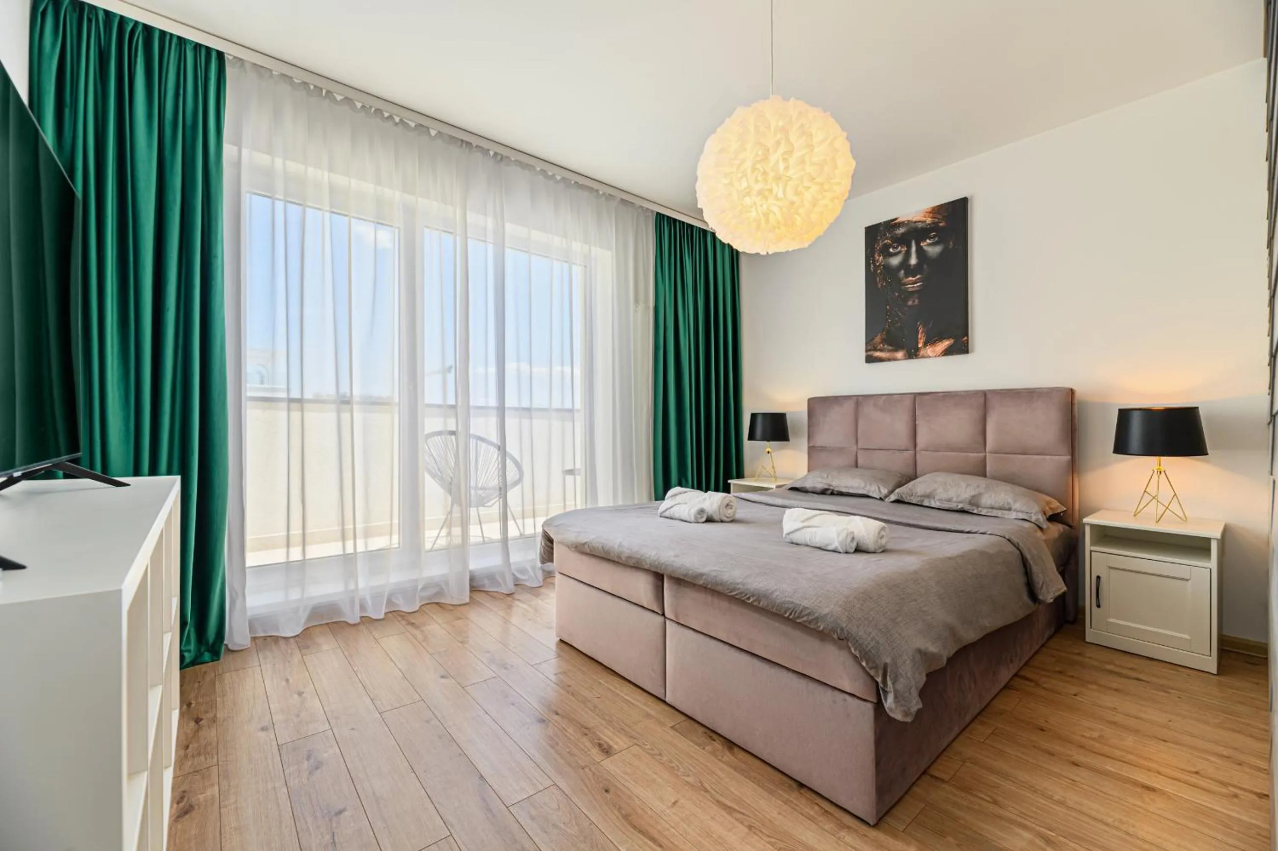 Bed in MoHost Blue Moon Apartments