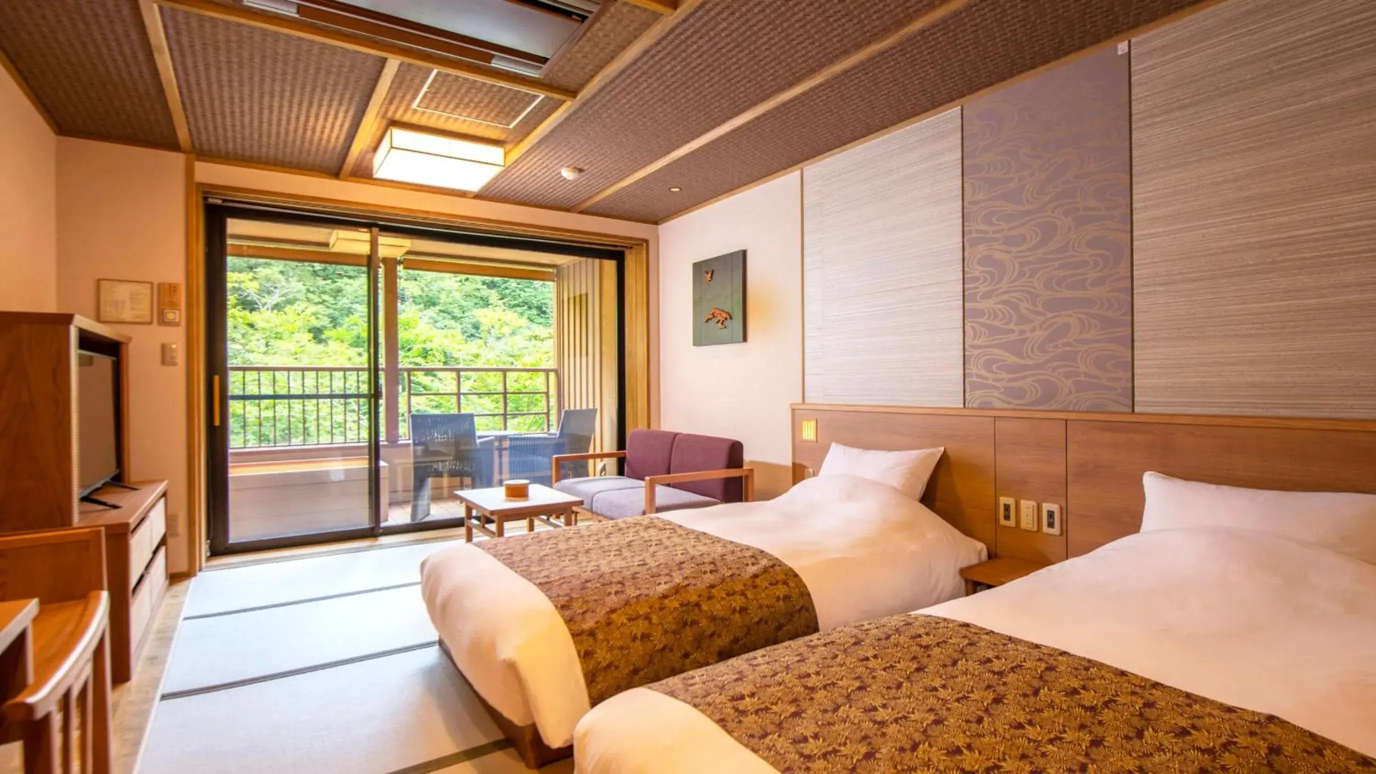 Bed in Shionoyu Onsen Rengetsu Bed in Shionoyu Onsen Rengetsu