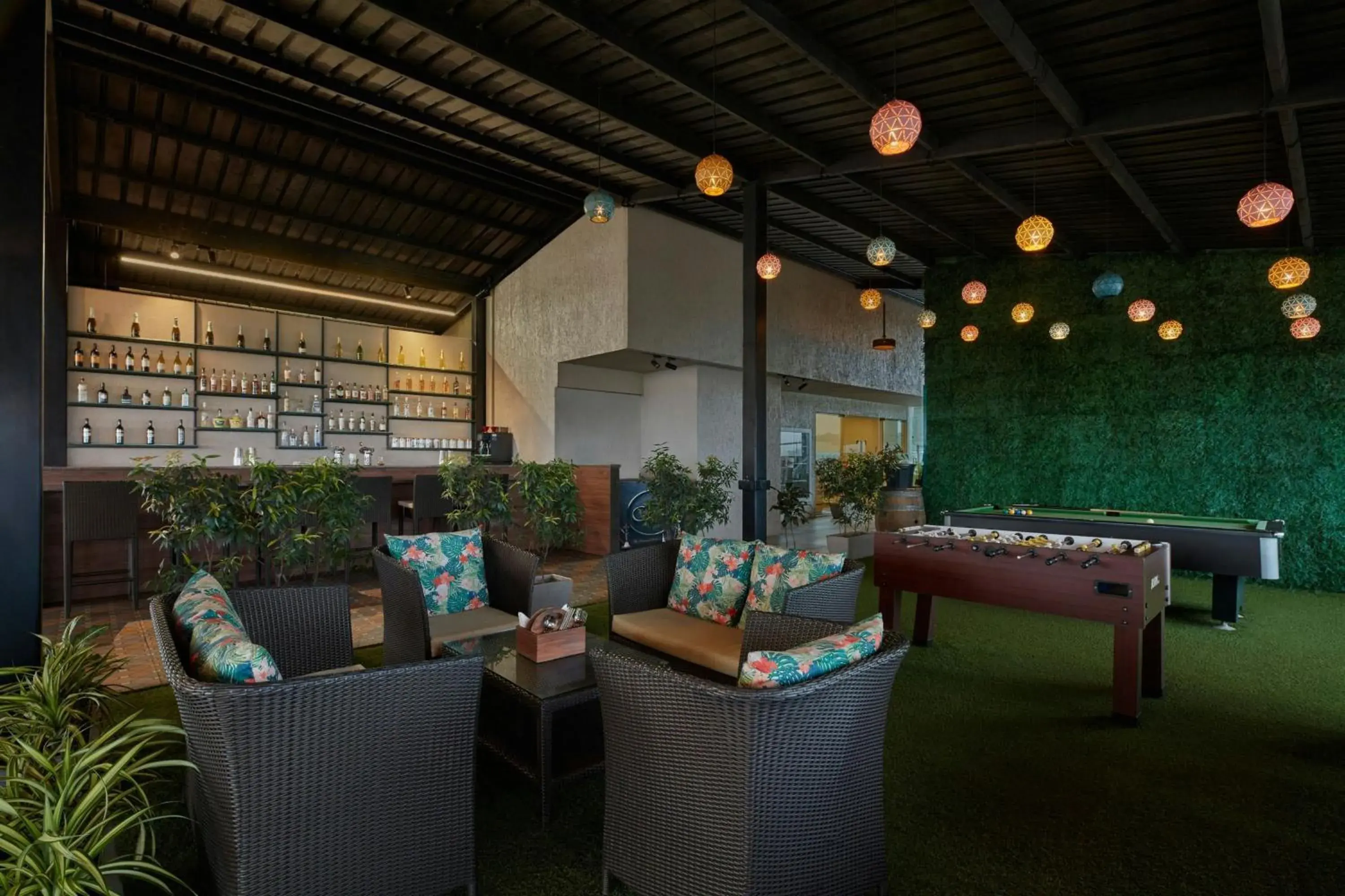 Lounge or bar in The Fern Habitat Goa, Candolim, Series by Marriott Lounge or bar in The Fern Habitat Goa, Candolim, Series by Marriott