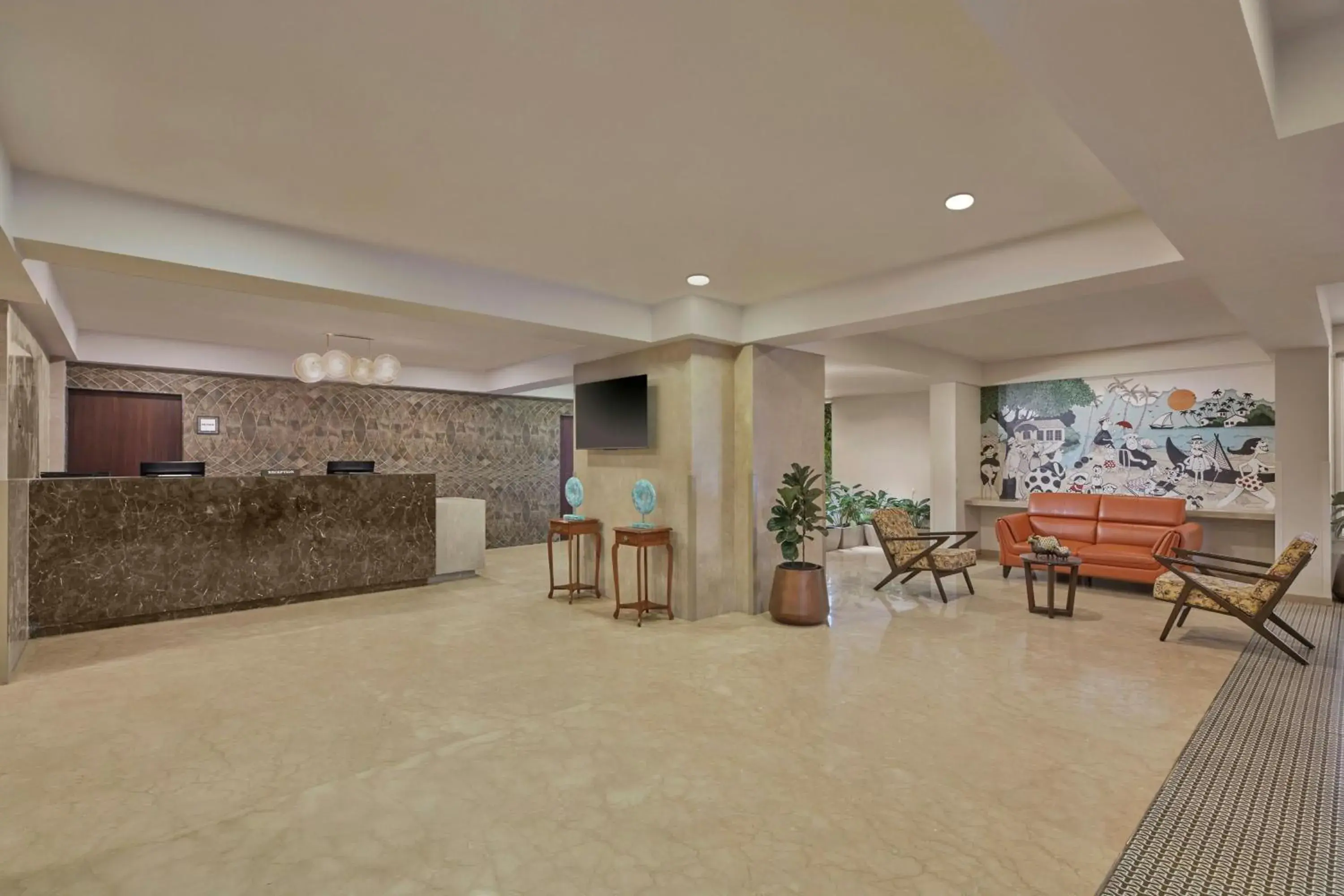 Lobby or reception in The Fern Habitat Goa, Candolim, Series by Marriott Lobby or reception in The Fern Habitat Goa, Candolim, Series by Marriott