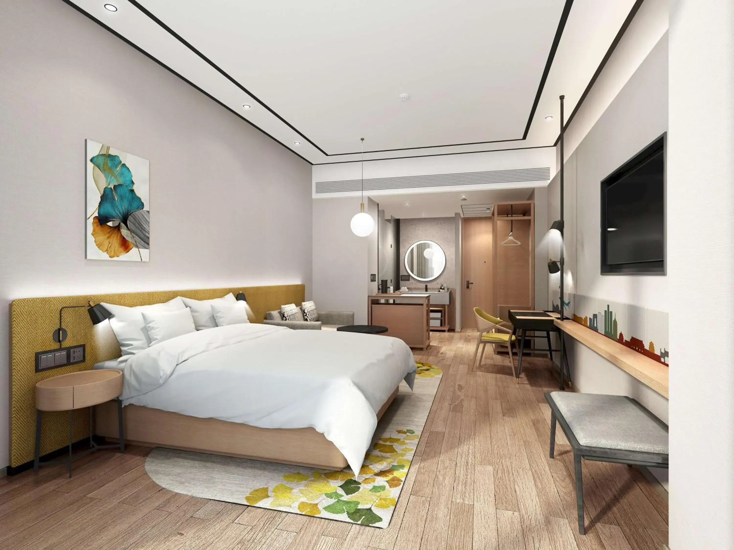 Bedroom, Bed in Hilton Garden Inn Beijing Daxing International Airport Bedroom, Bed in Hilton Garden Inn Beijing Daxing International Airport