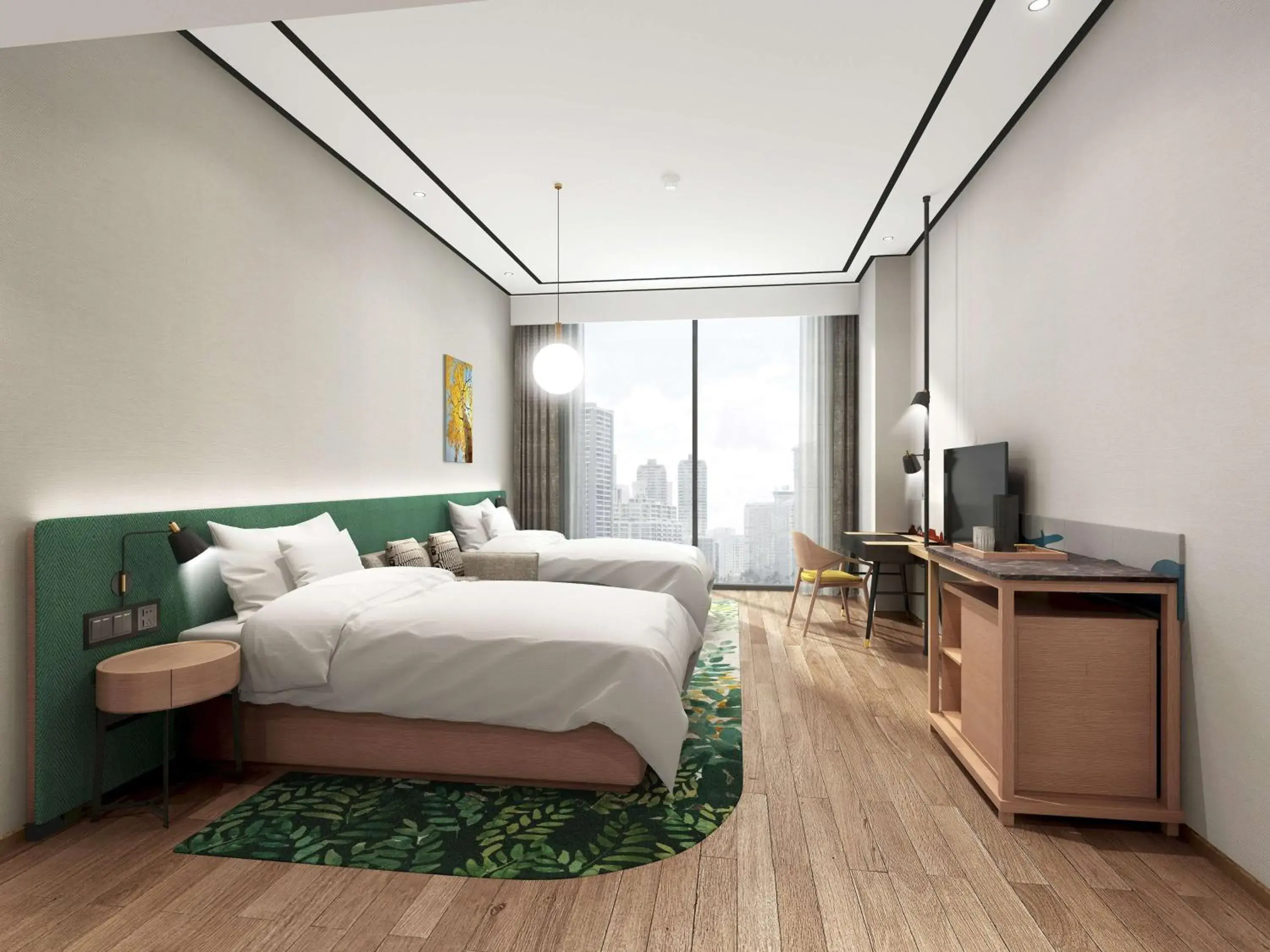 Bedroom, Bed in Hilton Garden Inn Beijing Daxing International Airport Bedroom, Bed in Hilton Garden Inn Beijing Daxing International Airport