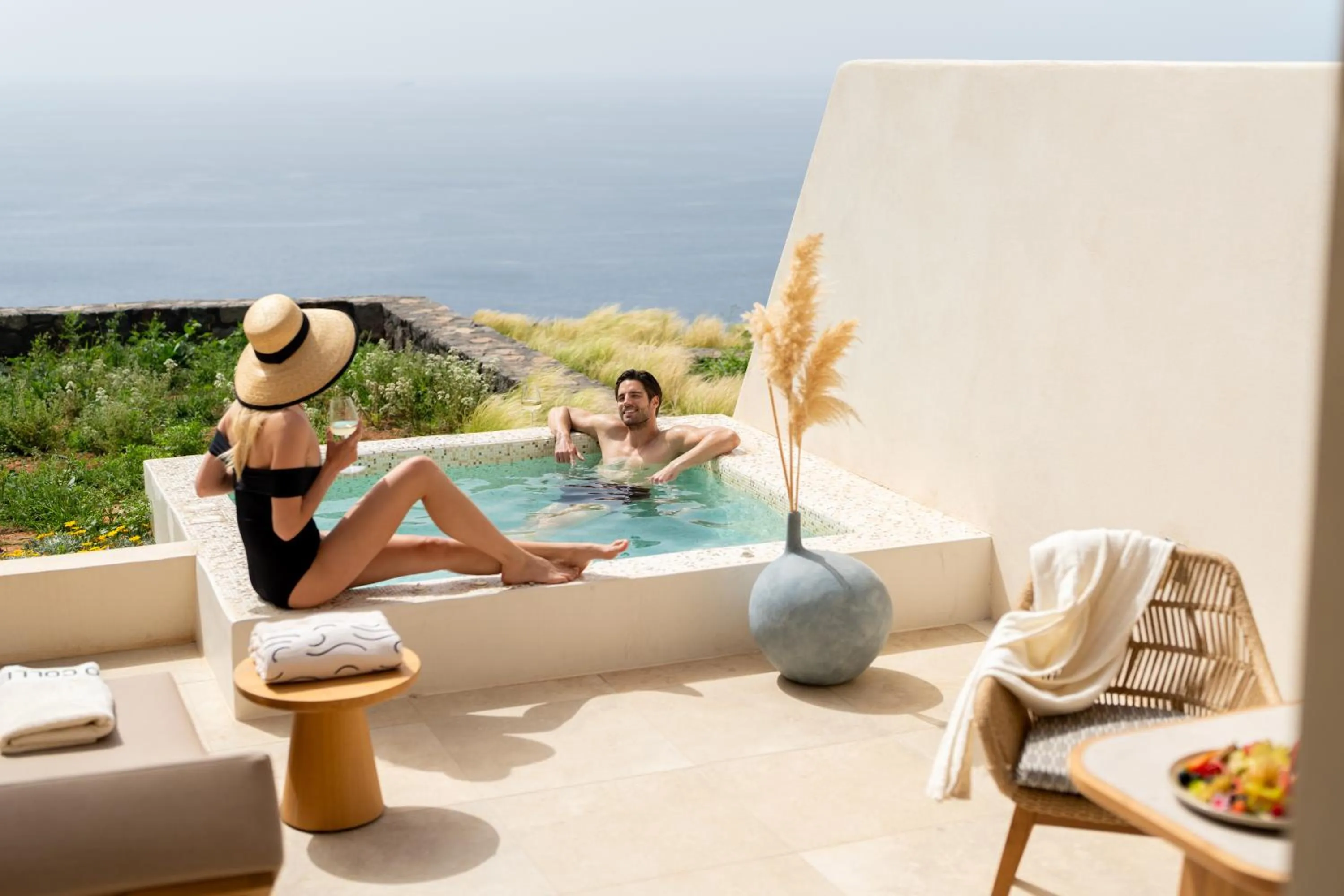 Pool view in Santo Mine Oia Suites